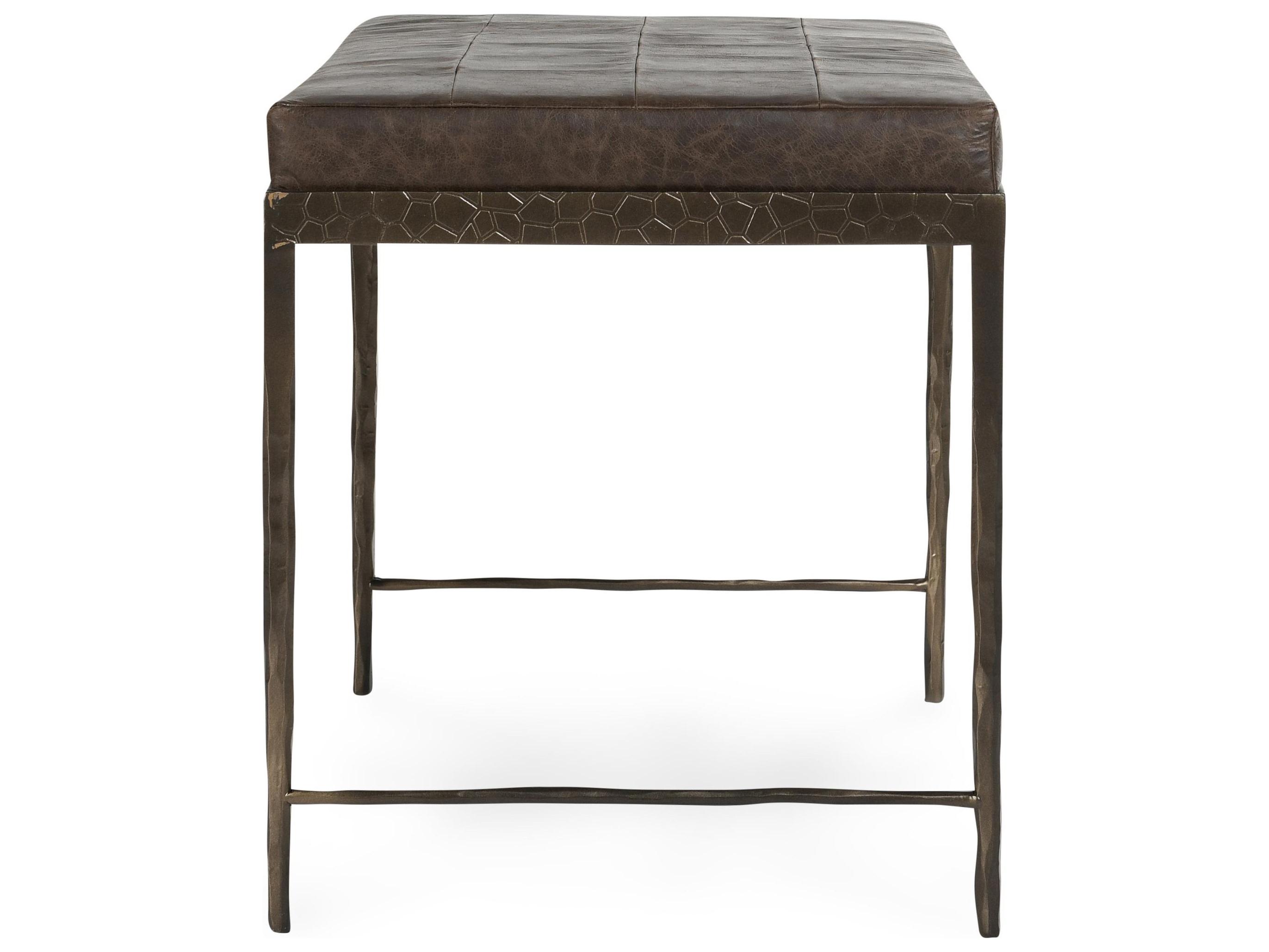 Classic Home Malo Cocoa Brown Leather Accent Bench