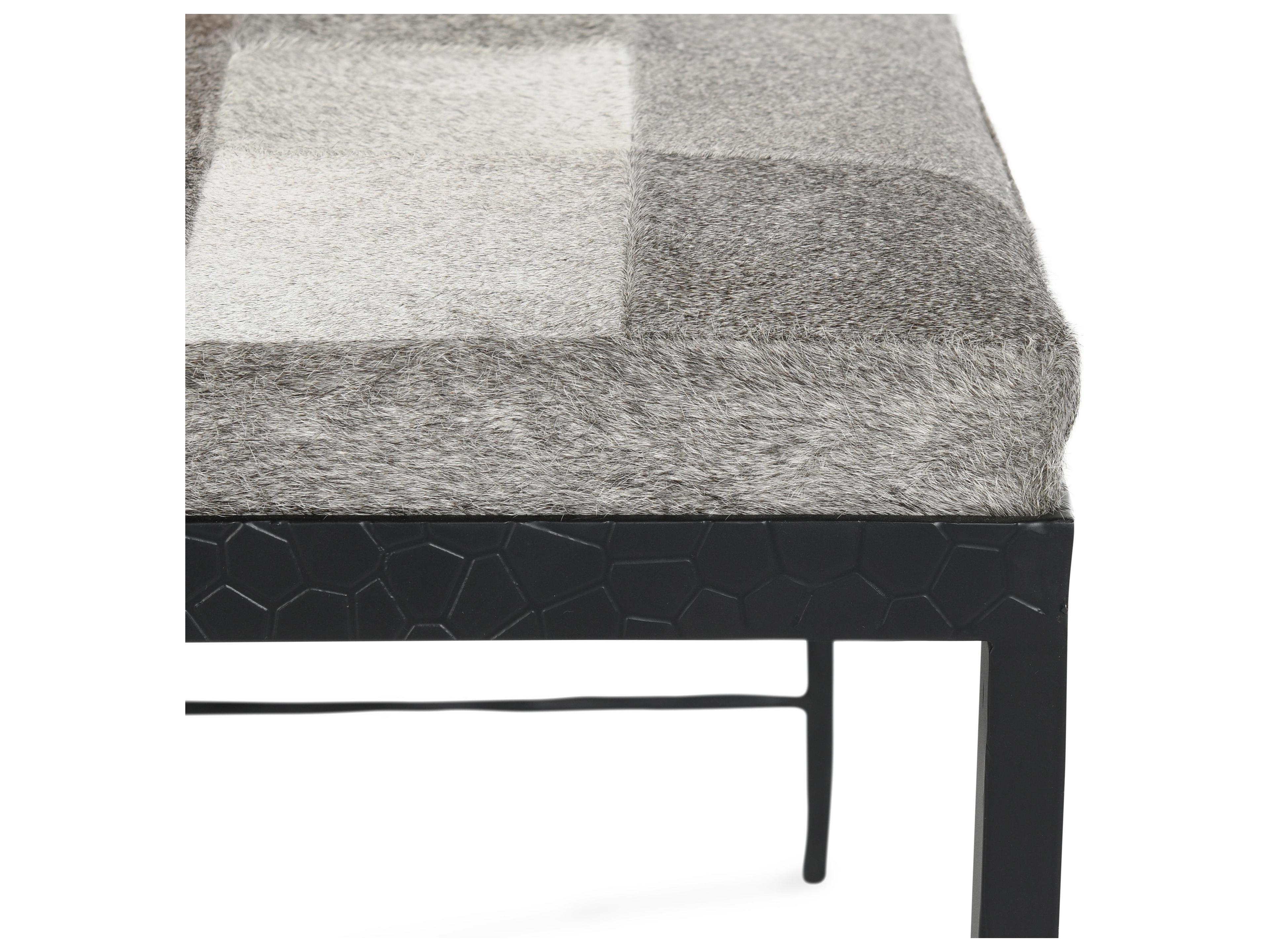 Classic Home Achen Gray Bronze Fur Accent Bench