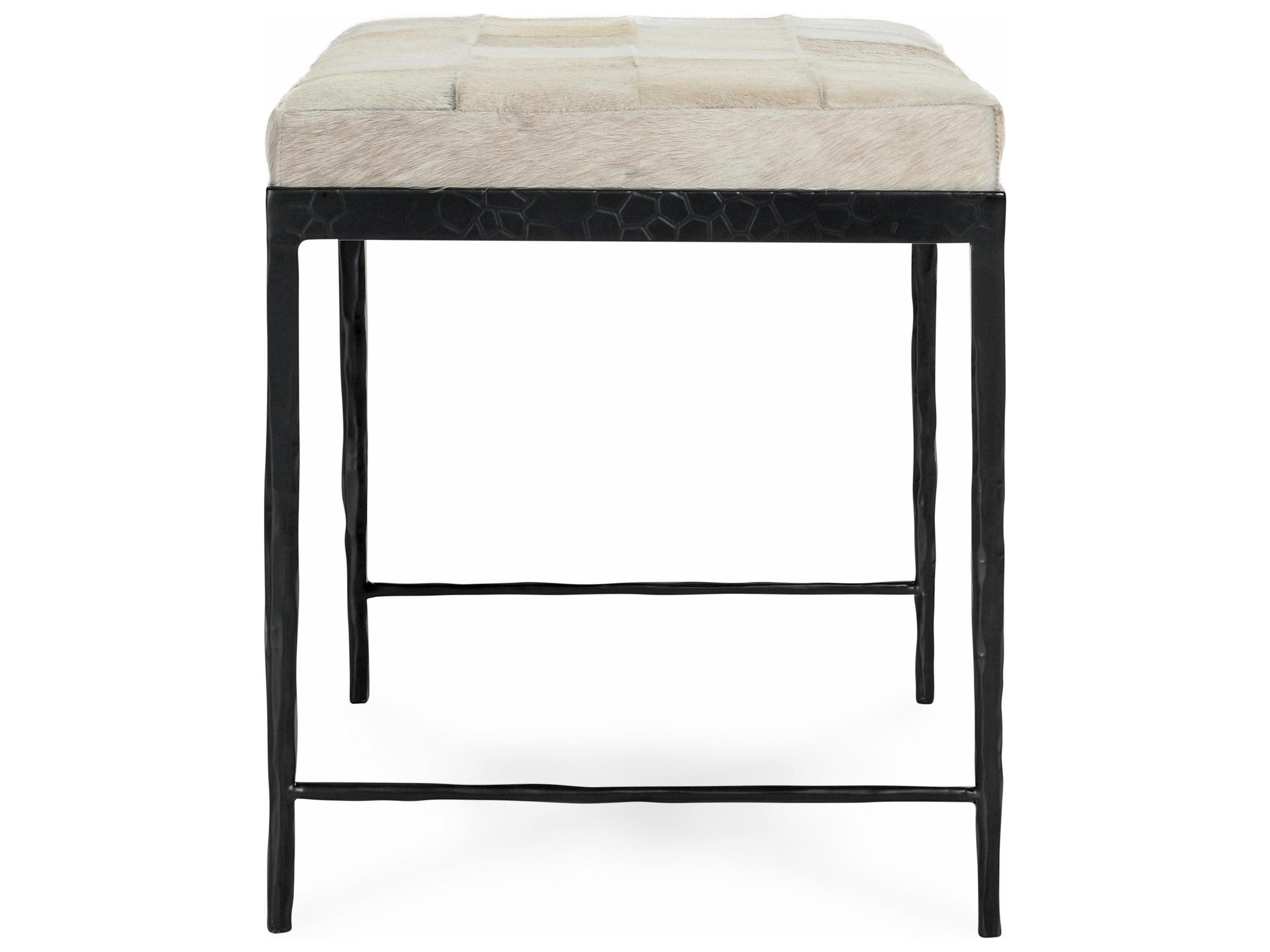 Classic Home Achen Beach Ivory Beige Fur Accent Bench