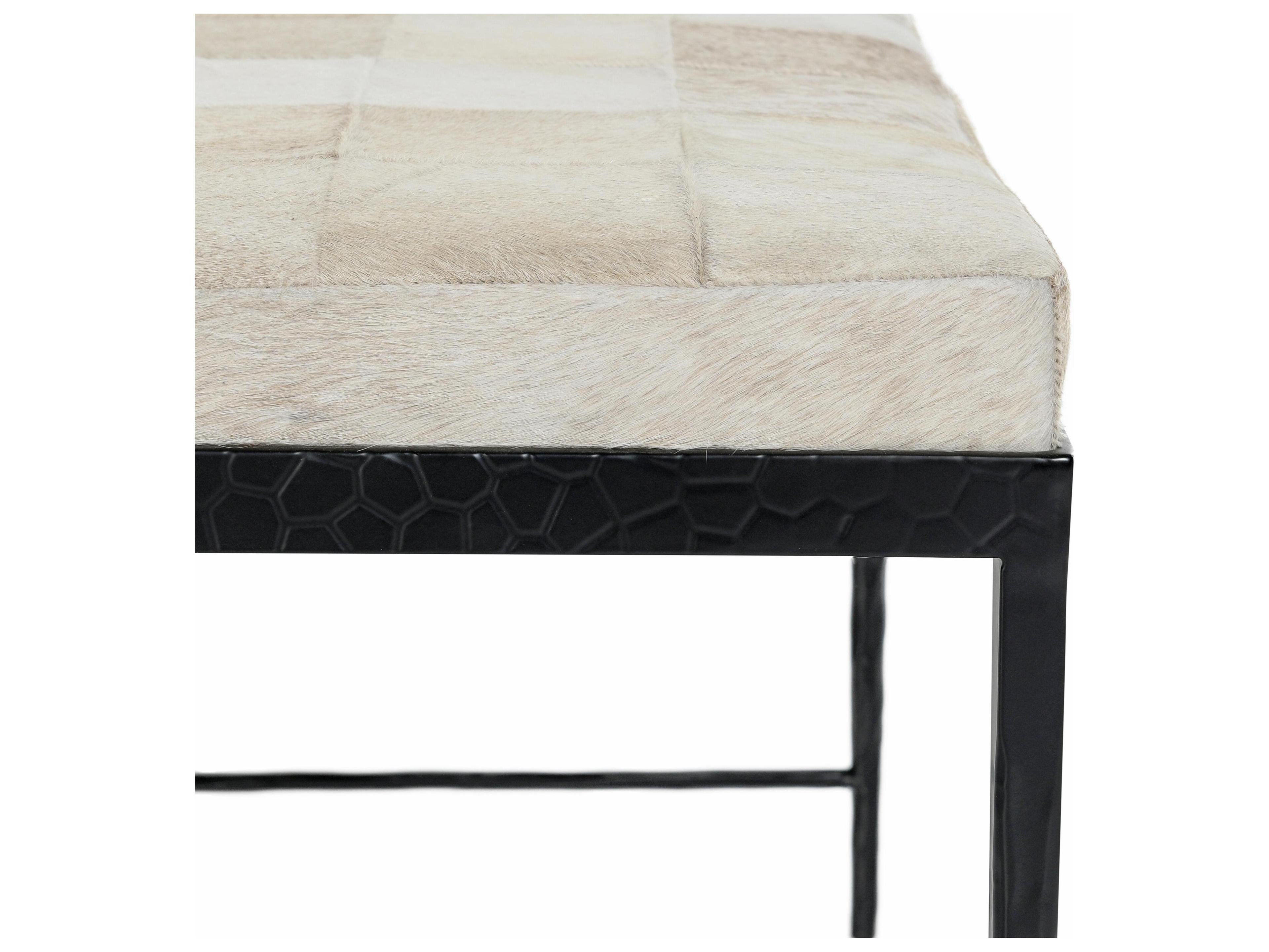 Classic Home Achen Beach Ivory Beige Fur Accent Bench