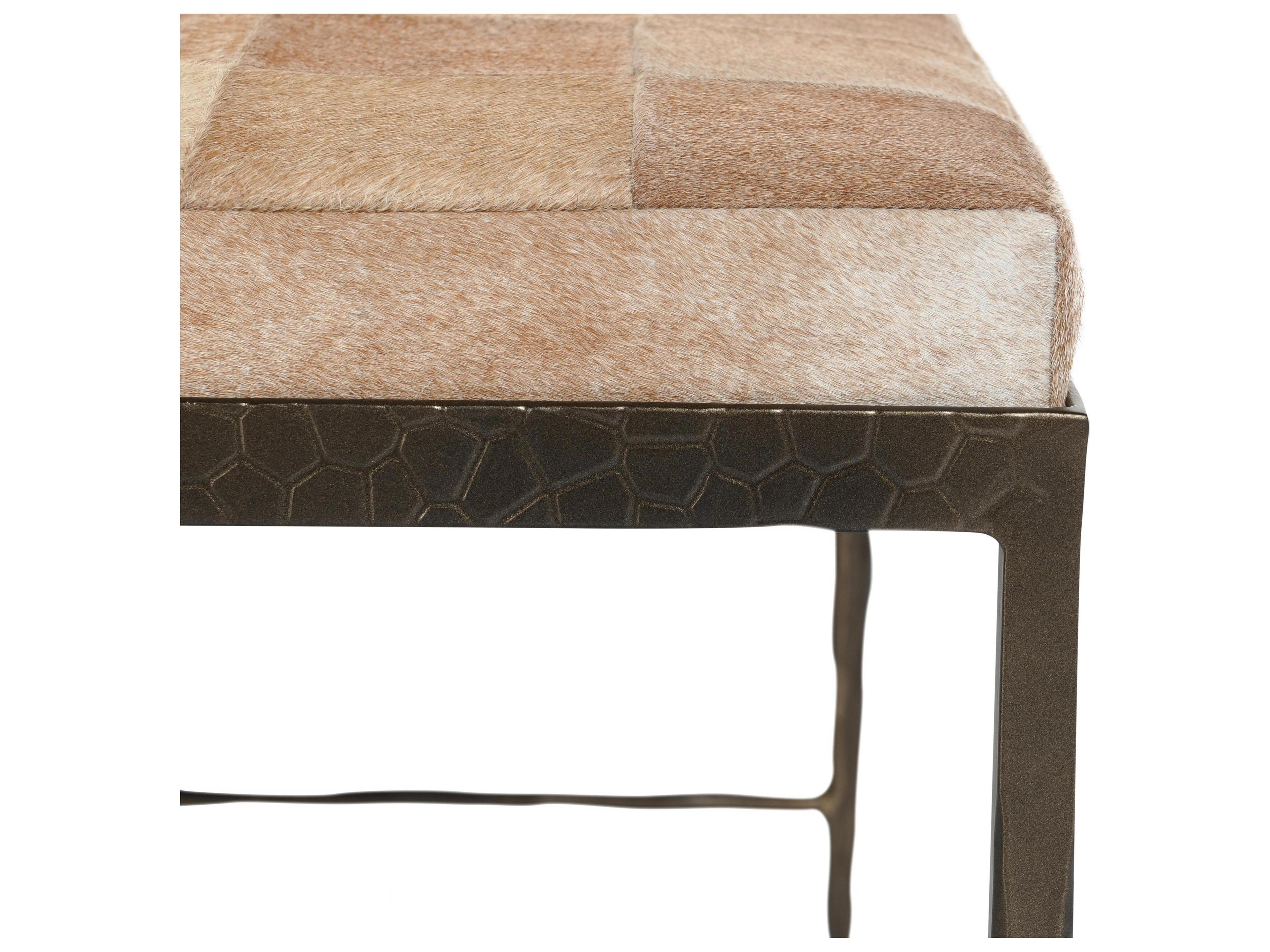 Classic Home Achen Blonde Bronze Fur Accent Bench