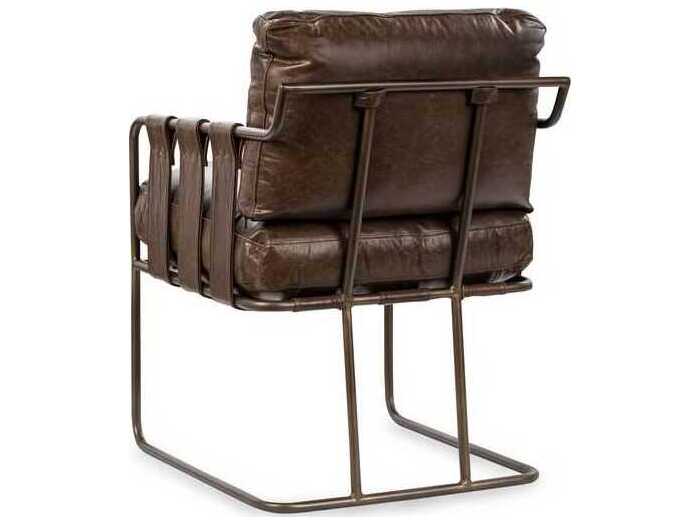 Classic Home Strapling Brown Leather Arm Dining Chair