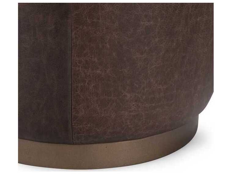 Classic Home Clair Round Leather End Table