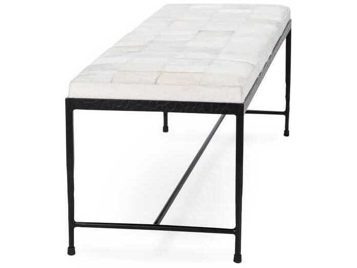 Classic Home Achen White Fur Accent Bench