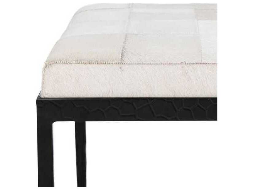 Classic Home Achen White Fur Accent Bench