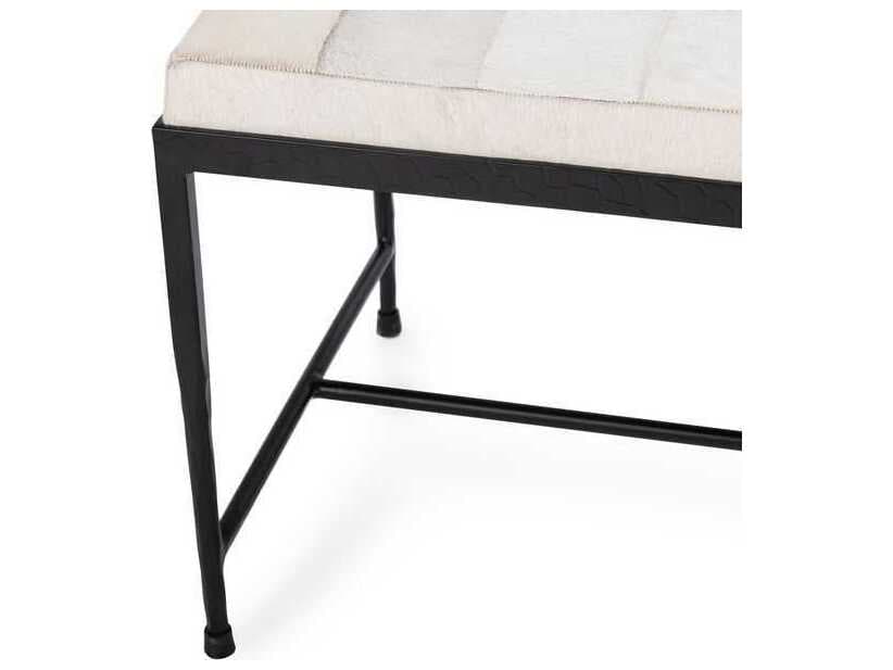 Classic Home Achen White Fur Accent Bench