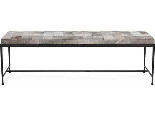 Classic Home Achen Gray Fur Accent Bench