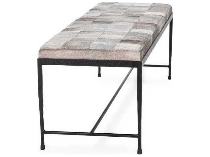 Classic Home Achen Gray Fur Accent Bench