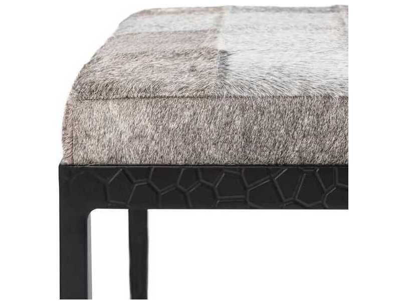 Classic Home Achen Gray Fur Accent Bench