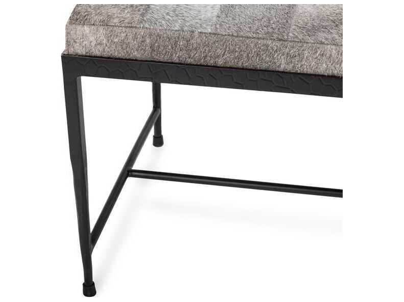 Classic Home Achen Gray Fur Accent Bench