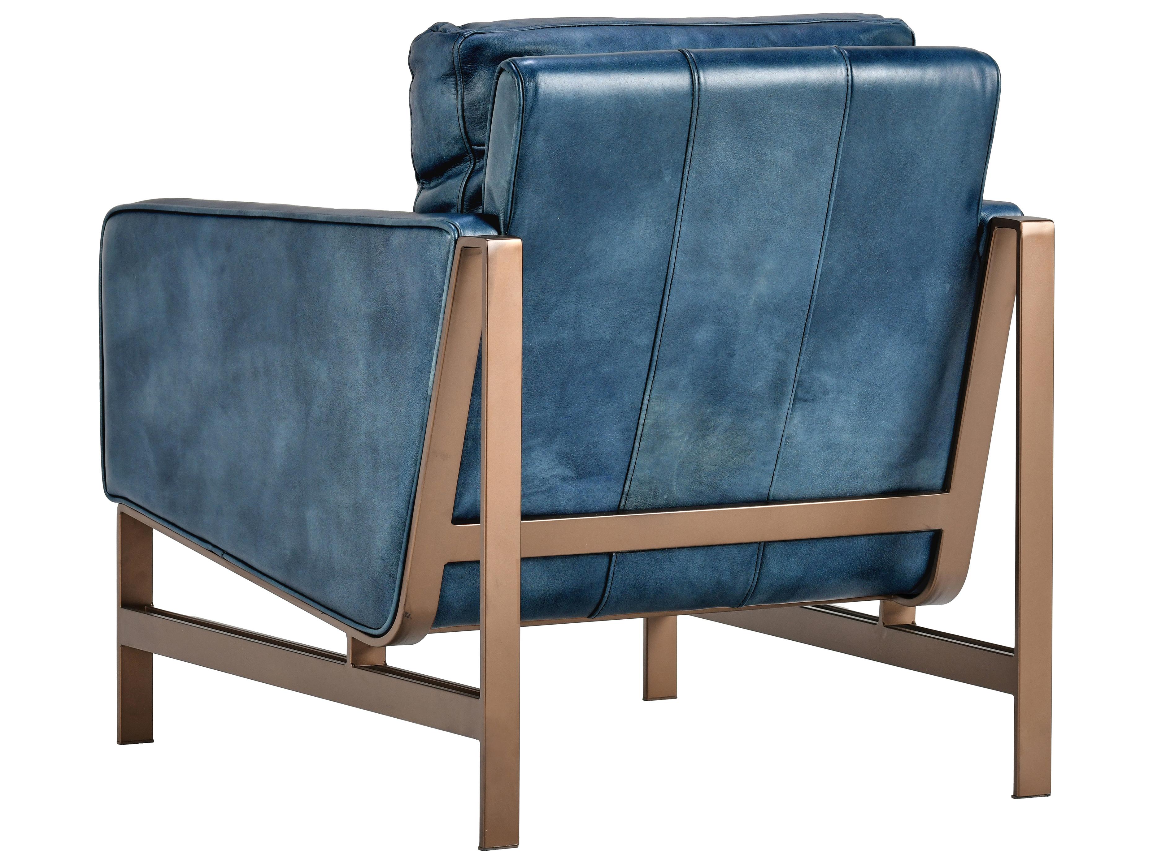 Classic Home Chazzie Blue Leather Club Chair