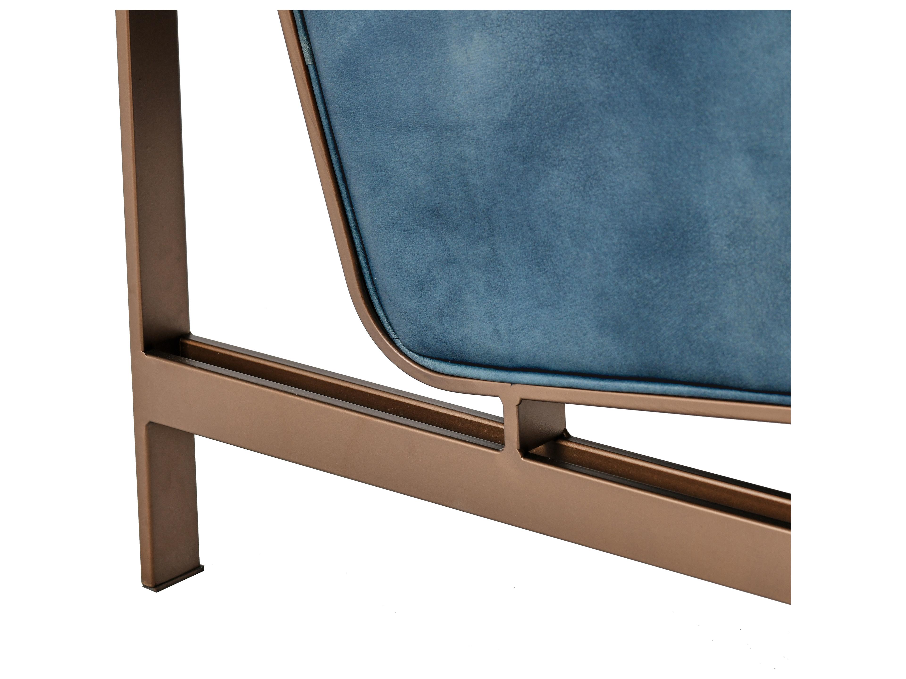 Classic Home Chazzie Blue Leather Club Chair