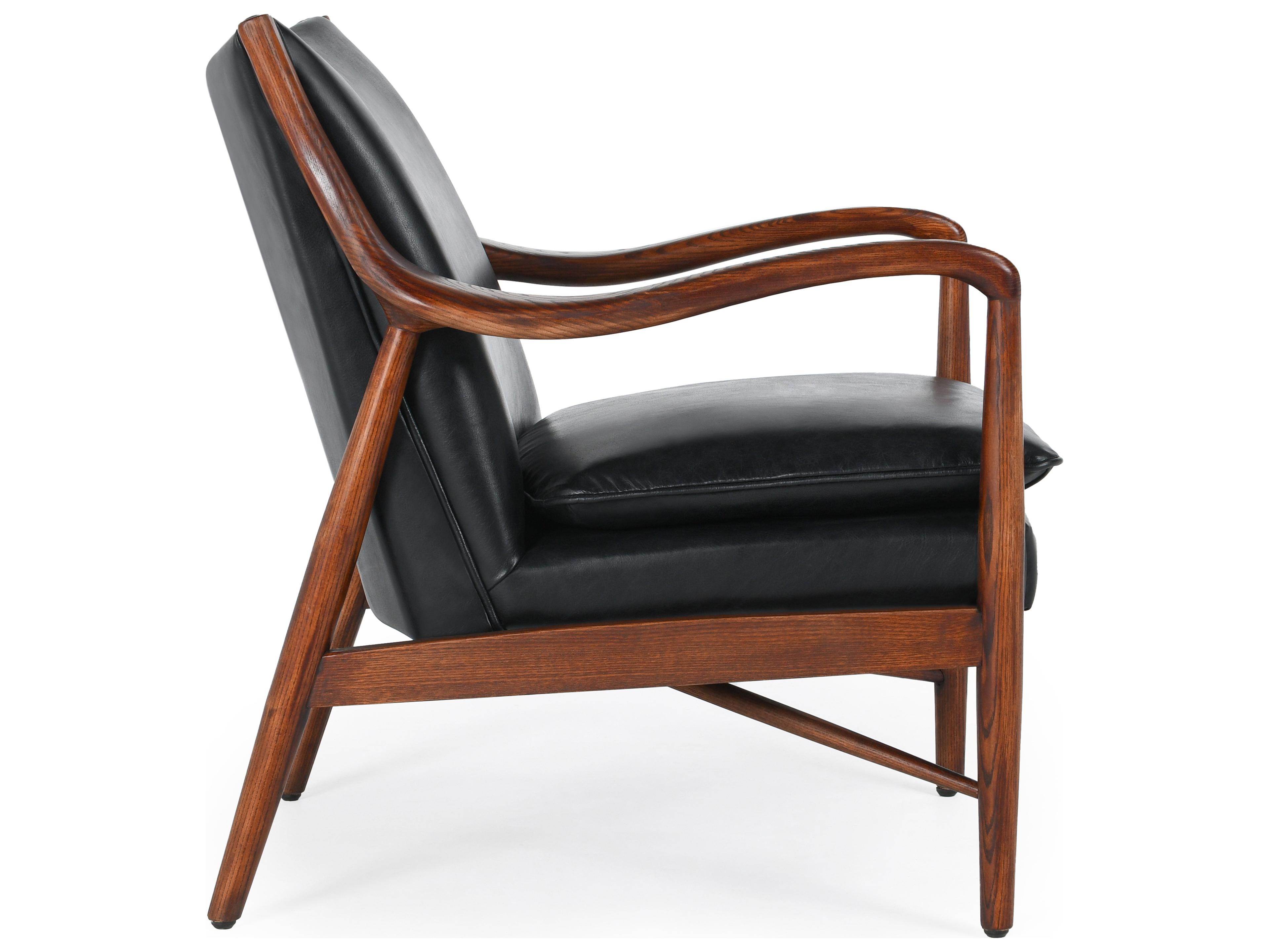 Classic Home Kiannah Black Leather Accent Chair