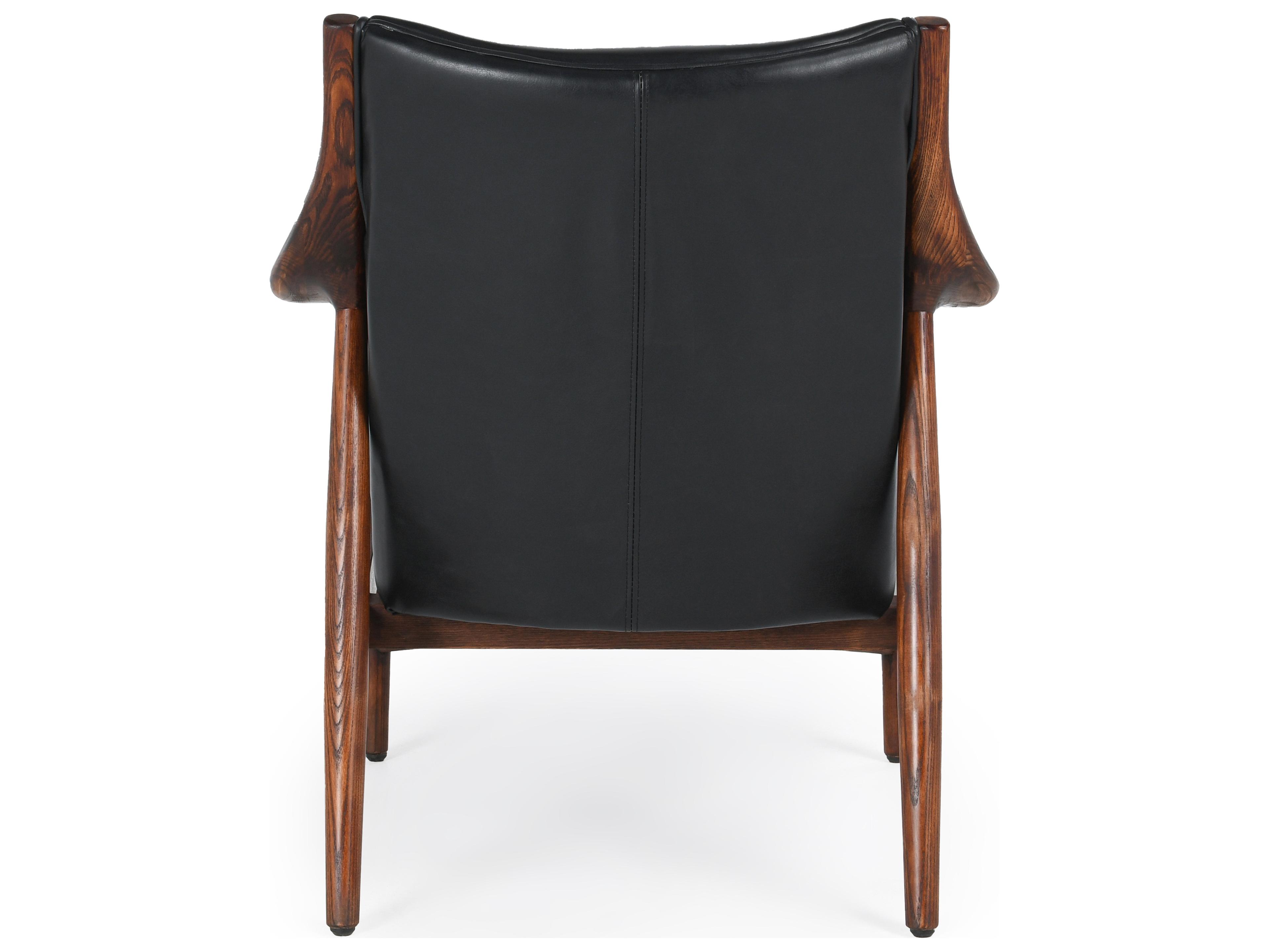 Classic Home Kiannah Black Leather Accent Chair