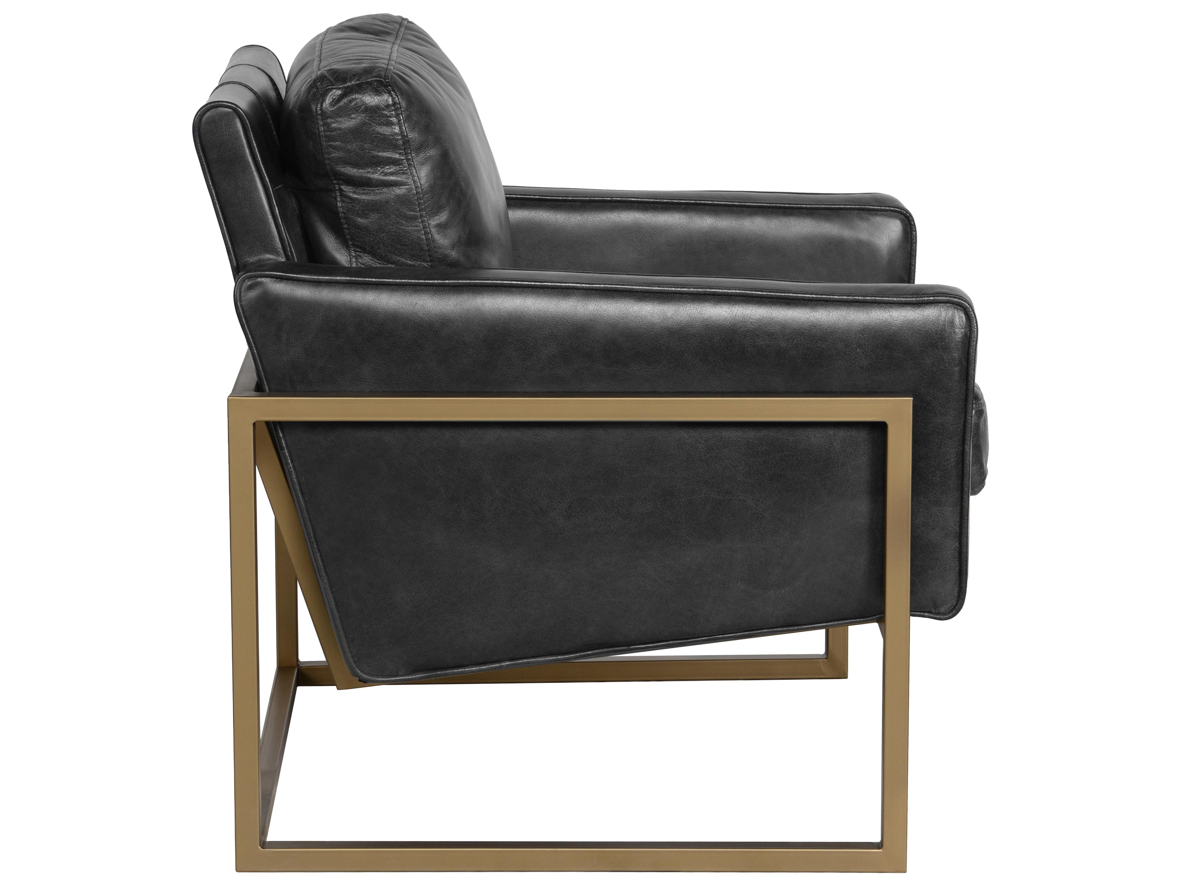 Classic Home Ken Black Leather Club Chair