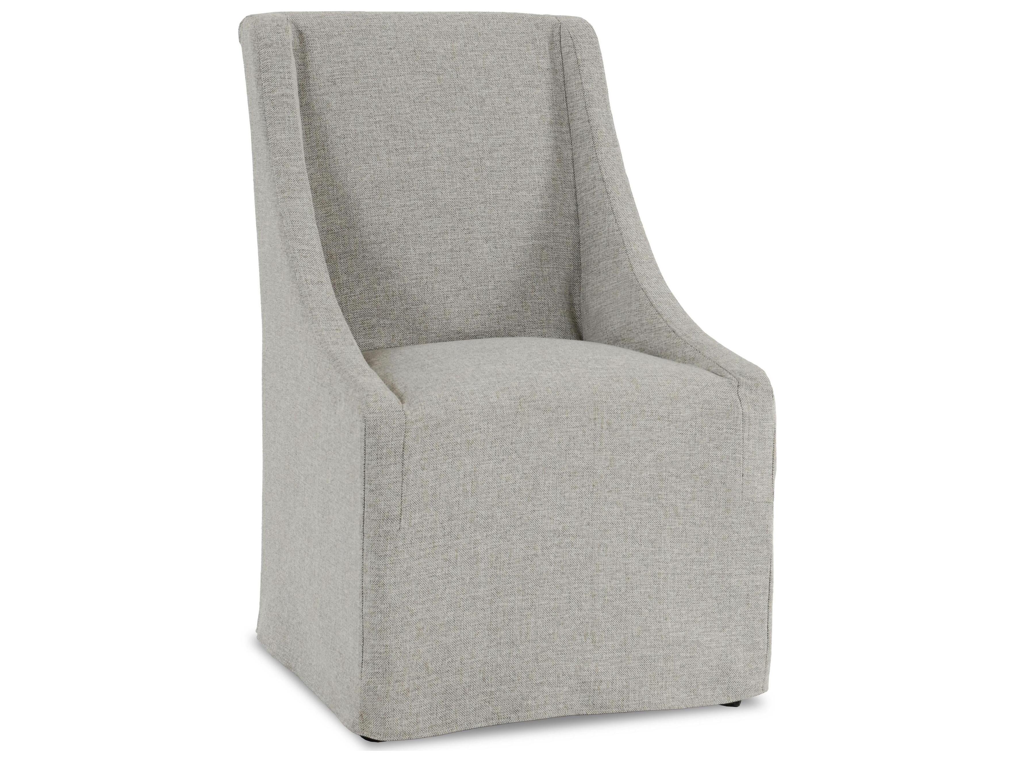 Classic Home Warwick Solid Wood Gray Upholstered Arm Dining Chair