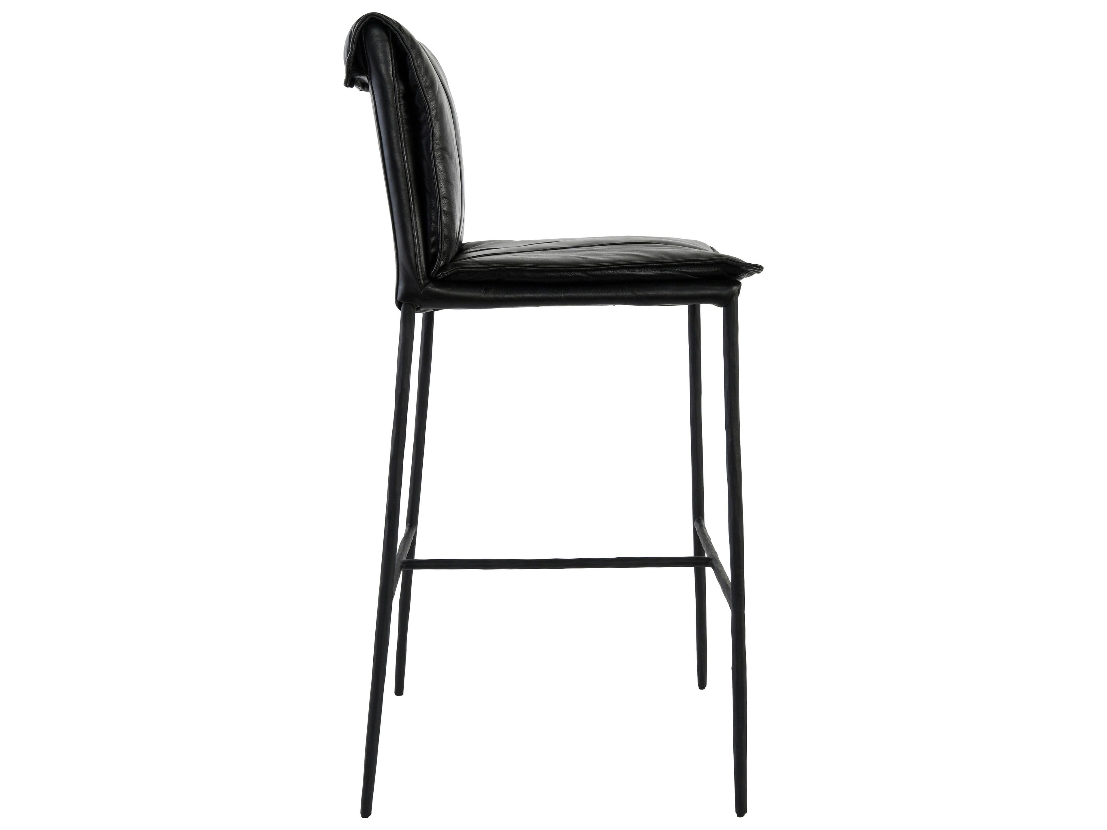 Classic Home Mayer Black Leather Bar Stool