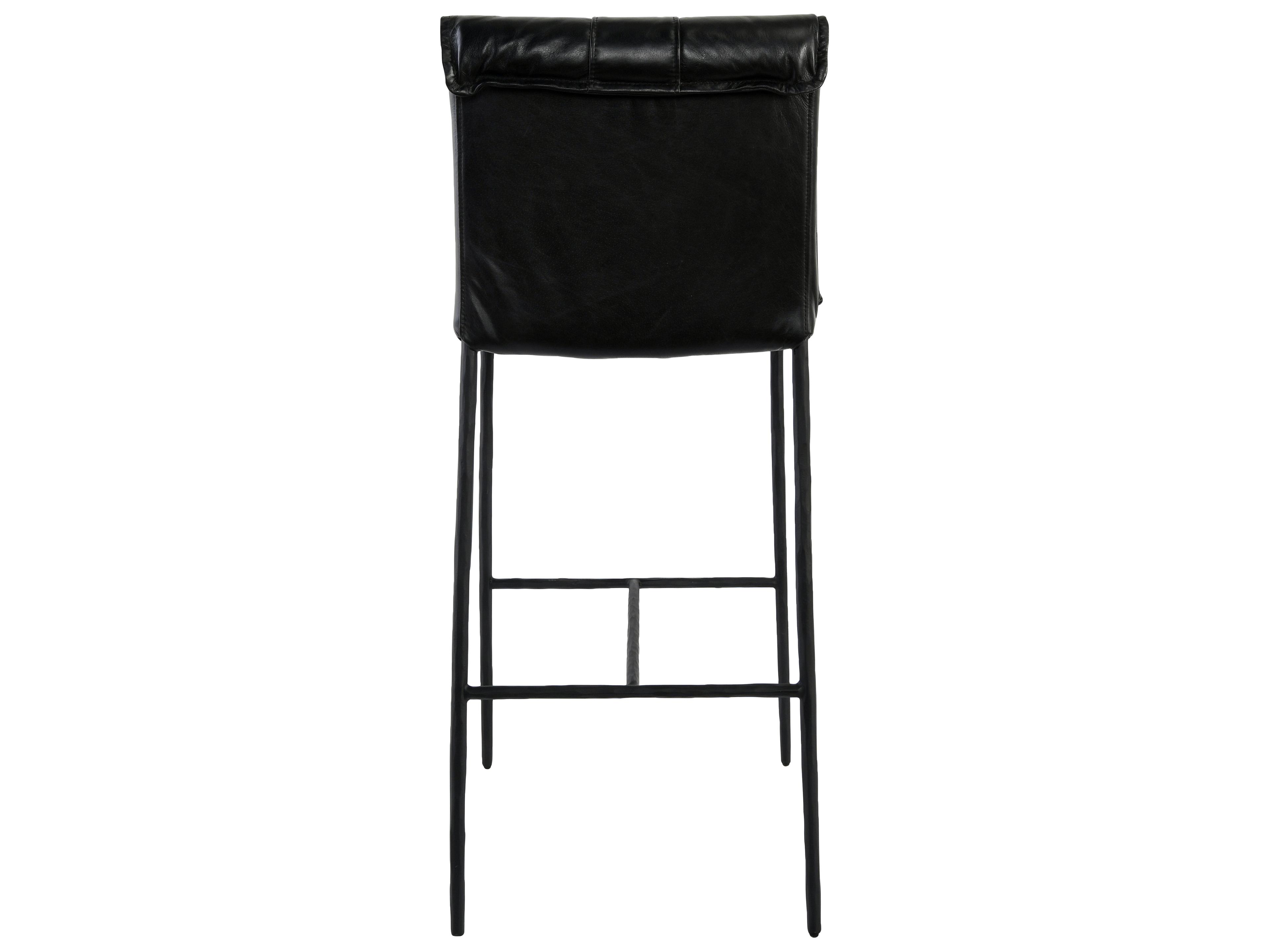 Classic Home Mayer Black Leather Bar Stool