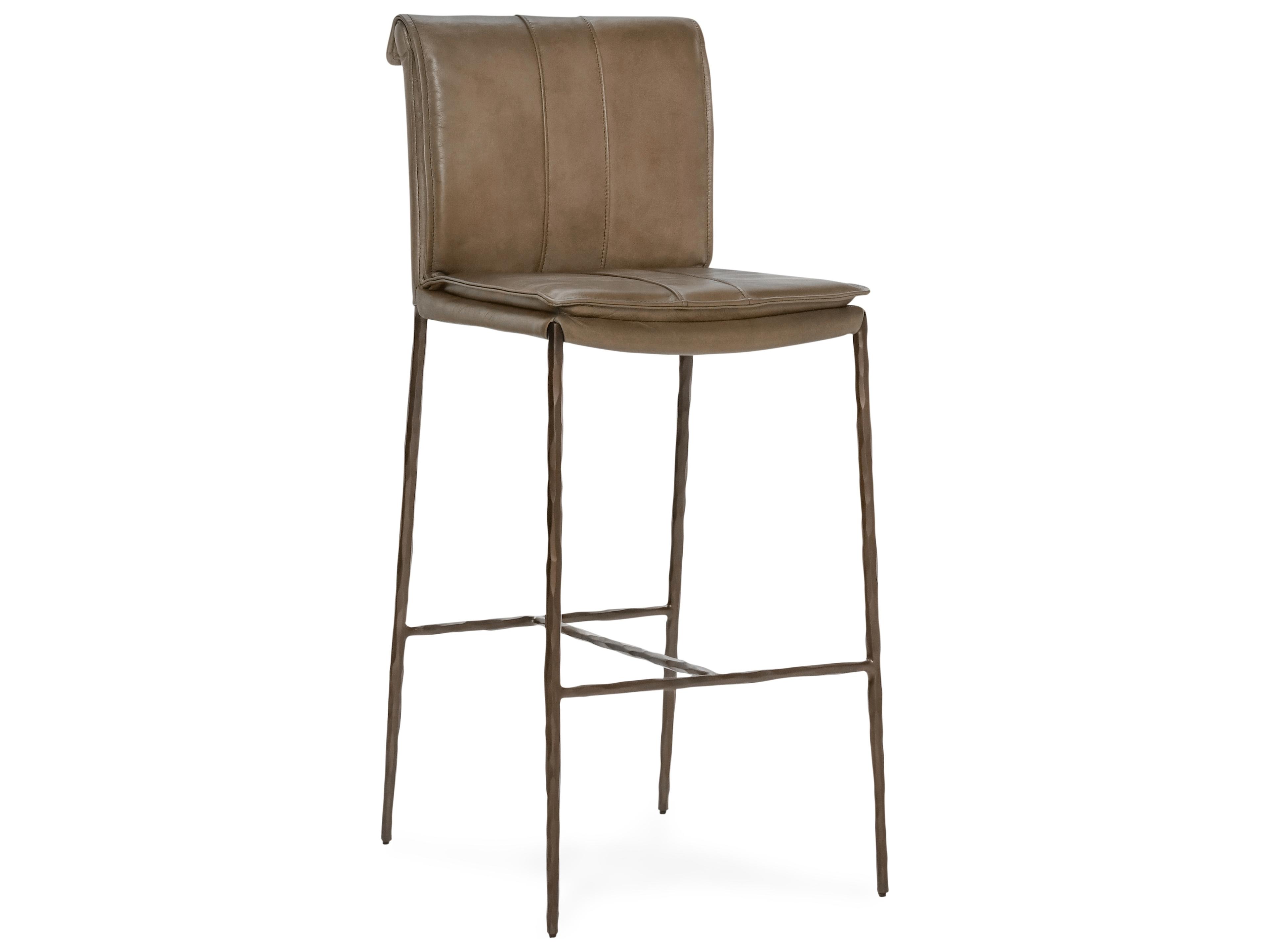 Classic Home Mayer Tan Leather Bar Stool