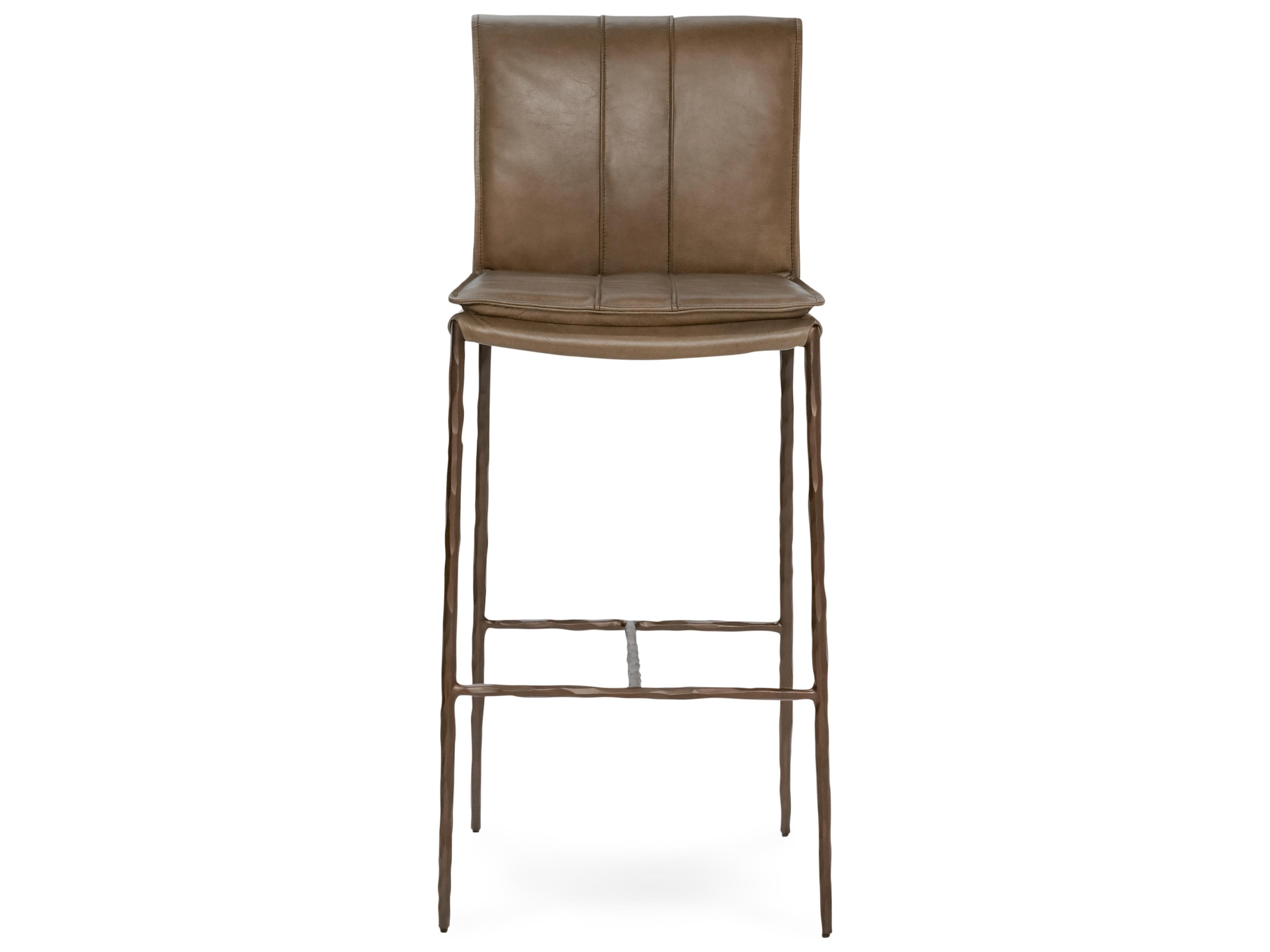 Classic Home Mayer Tan Leather Bar Stool