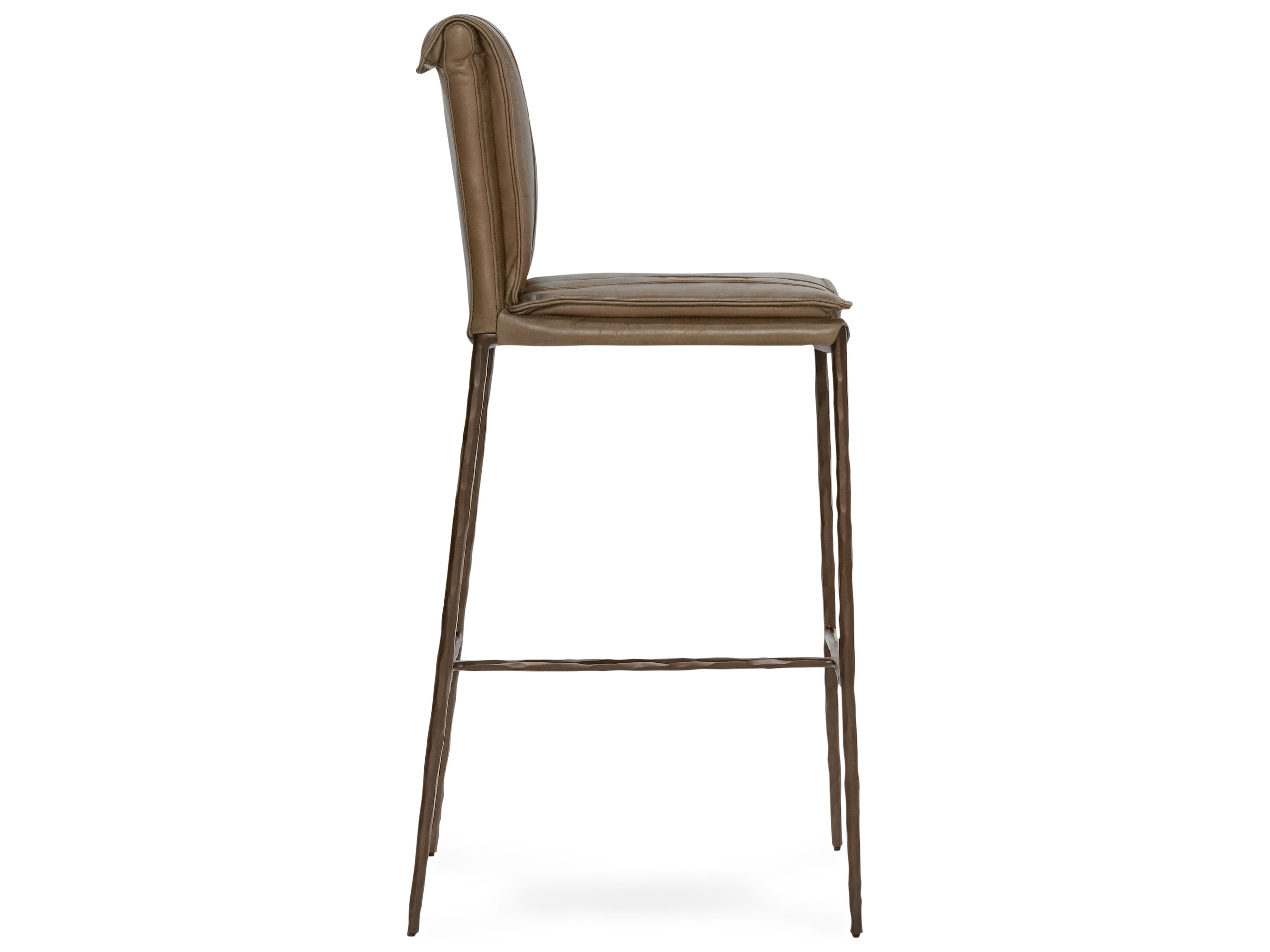 Classic Home Mayer Tan Leather Bar Stool