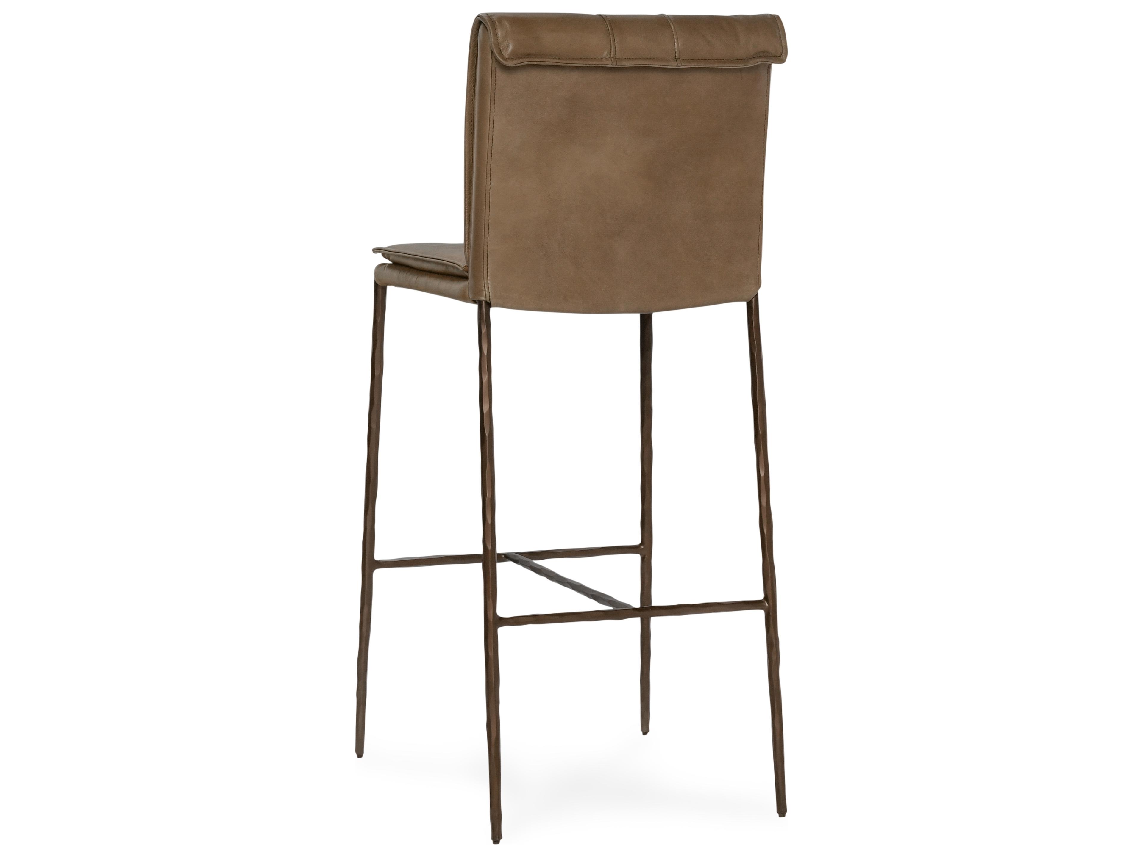 Classic Home Mayer Tan Leather Bar Stool