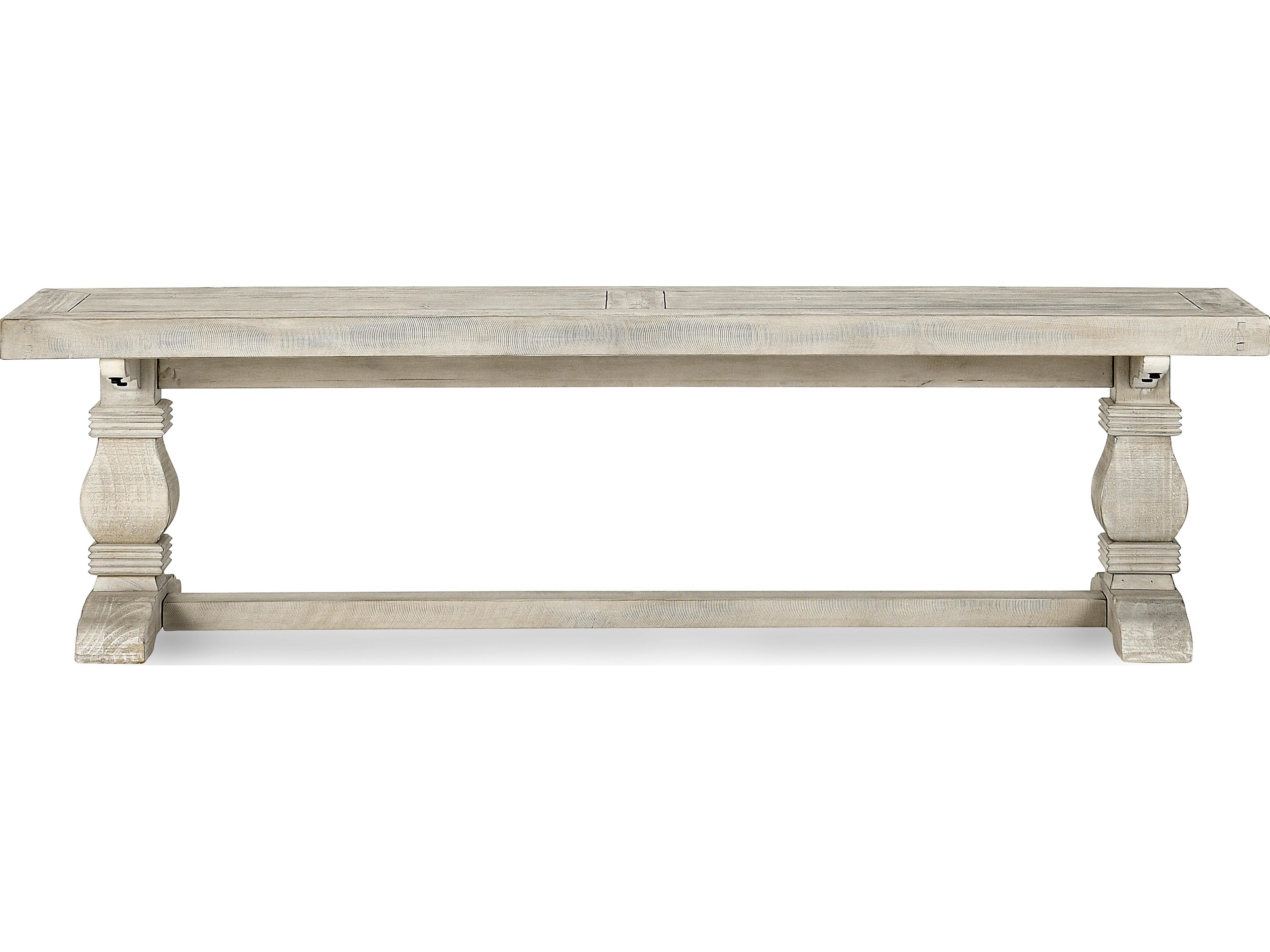 Classic Home Caleb Distressed Ivory White Accent Bench