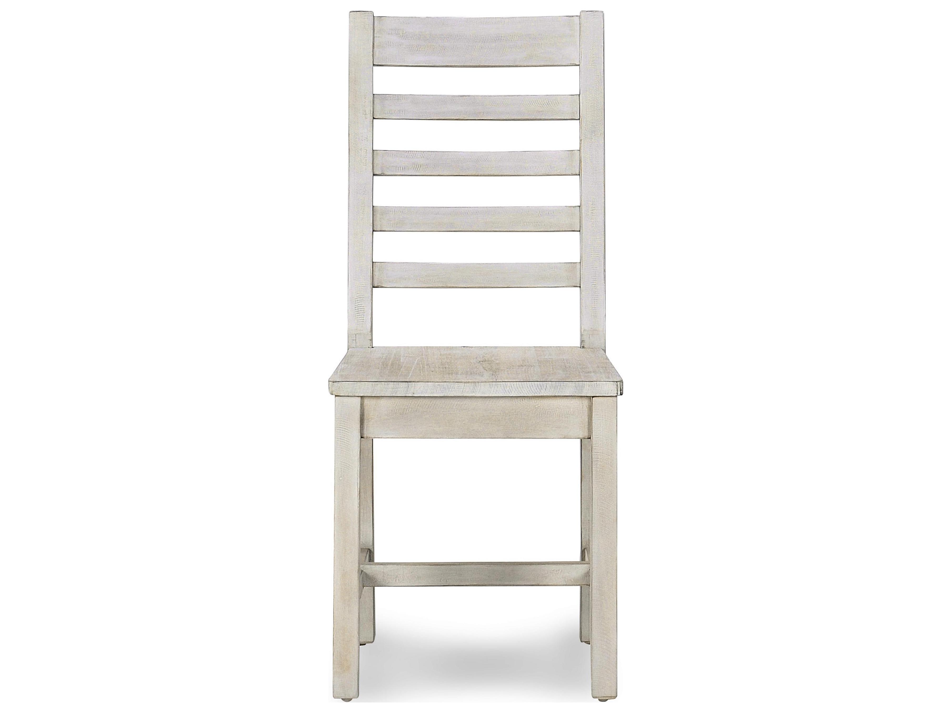 Classic Home Caleb Pine Wood White Armless Dining Chair Set of 2