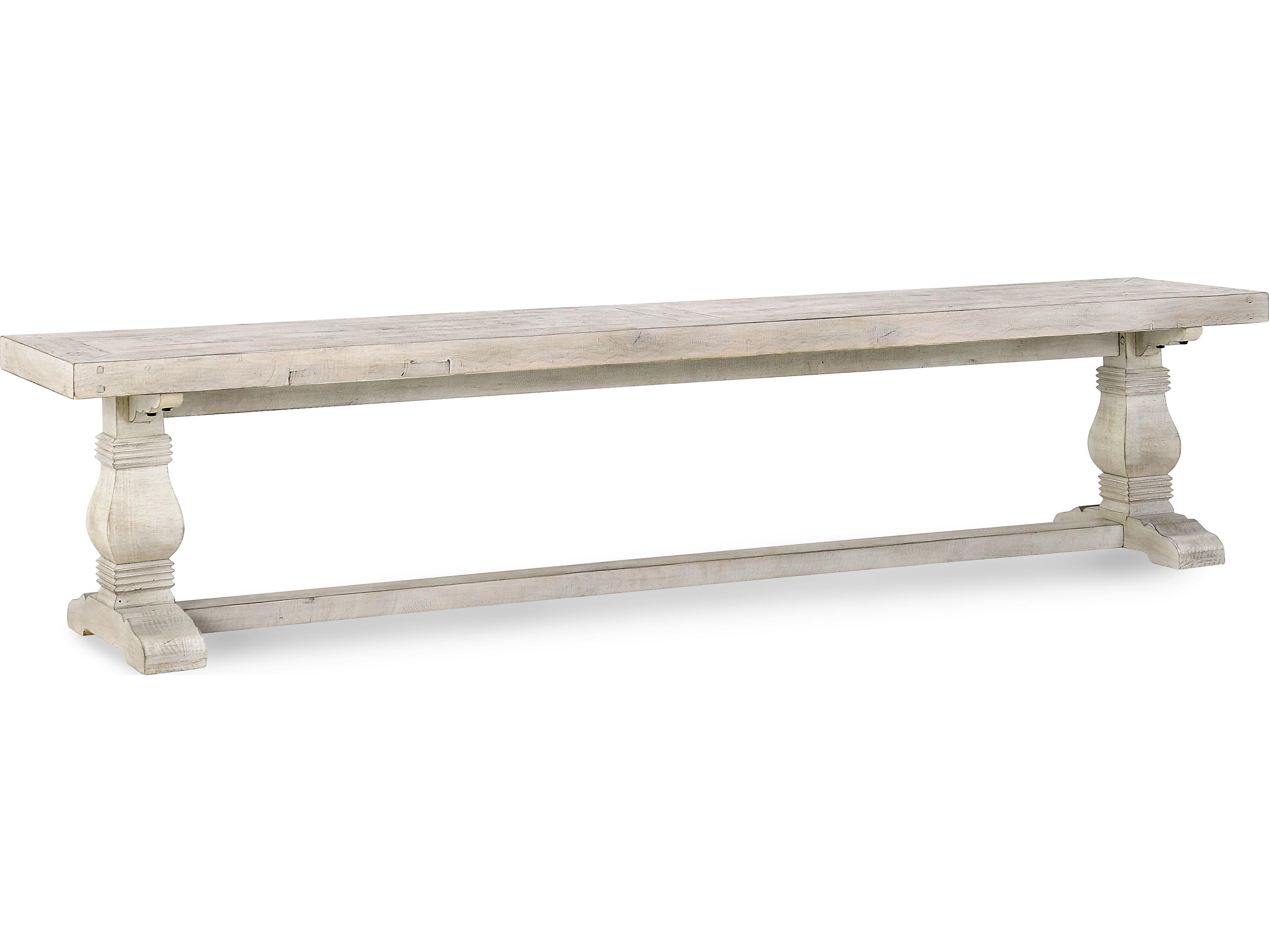 Classic Home Caleb Distressed Ivory White Accent Bench