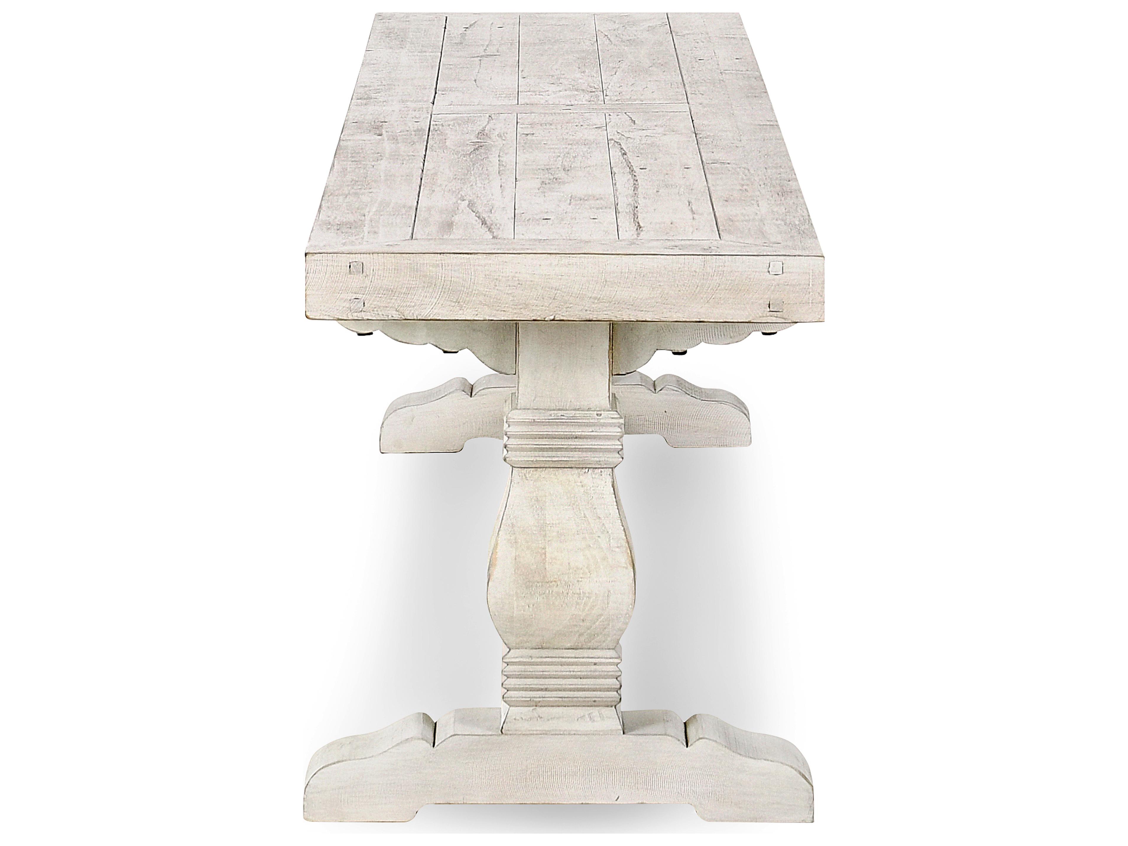 Classic Home Caleb Distressed Ivory White Accent Bench