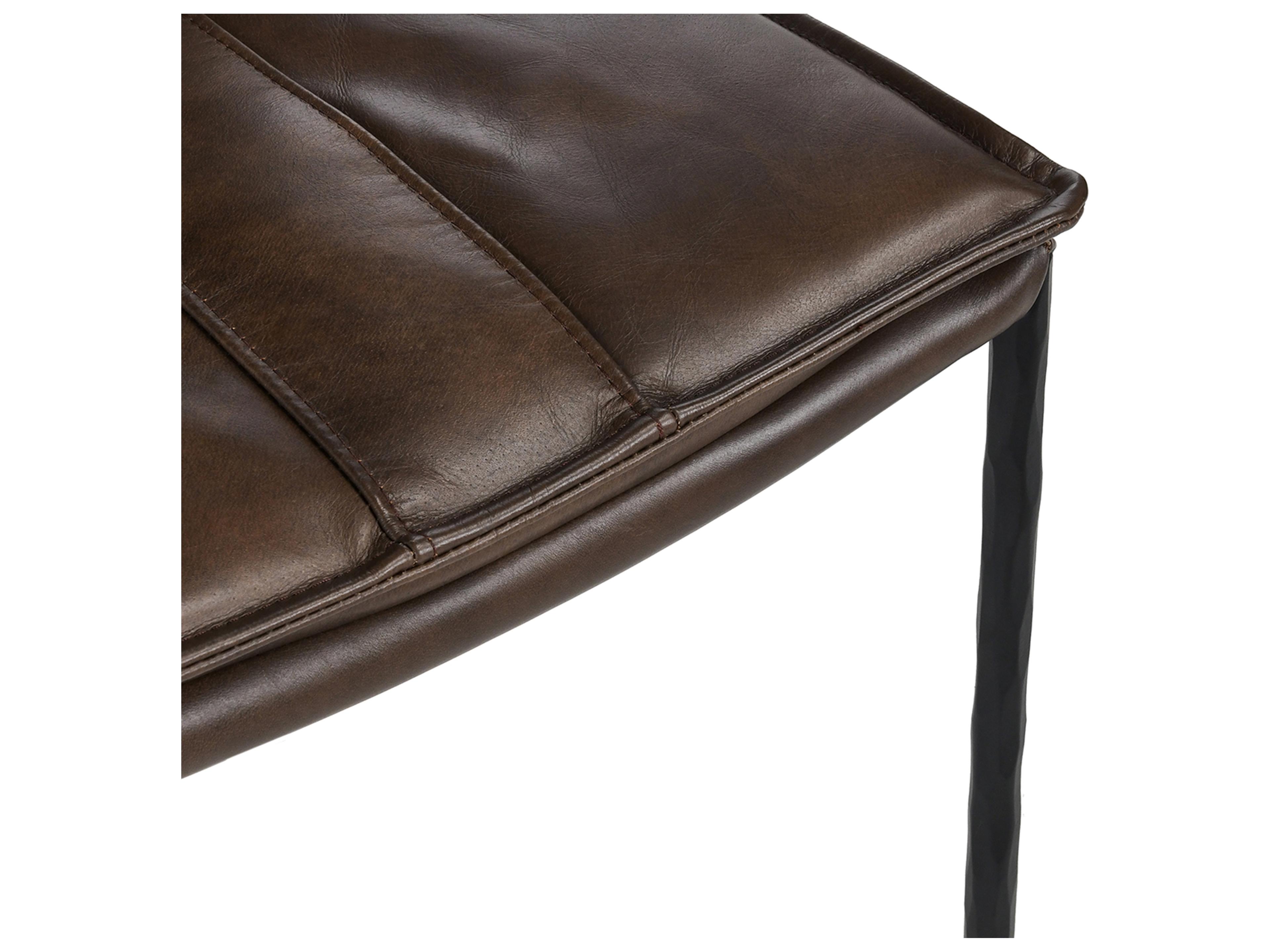 Classic Home Mayer Brown Leather Counter Stool