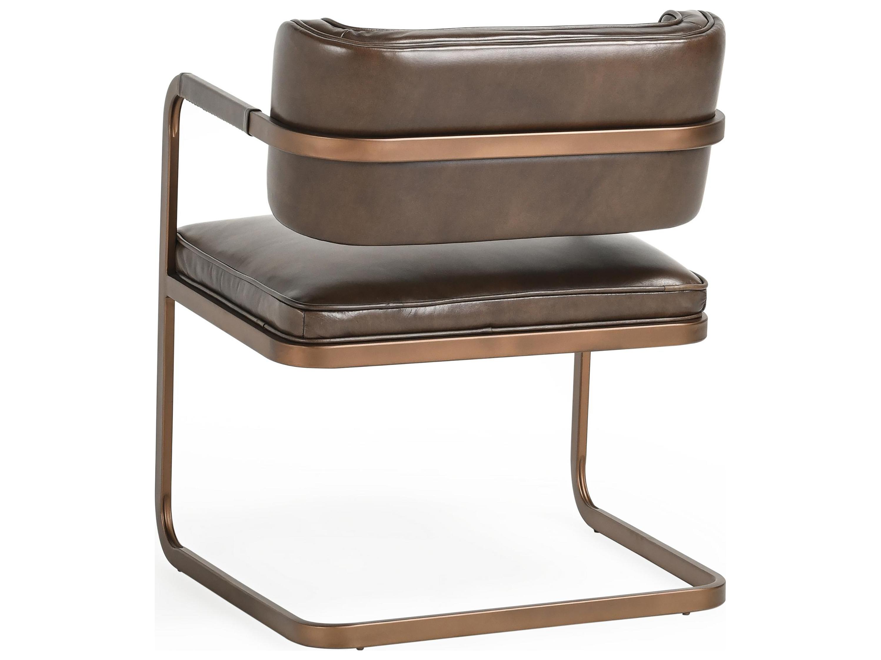 Classic Home Fonda Bronze Leather Arm Dining Chair