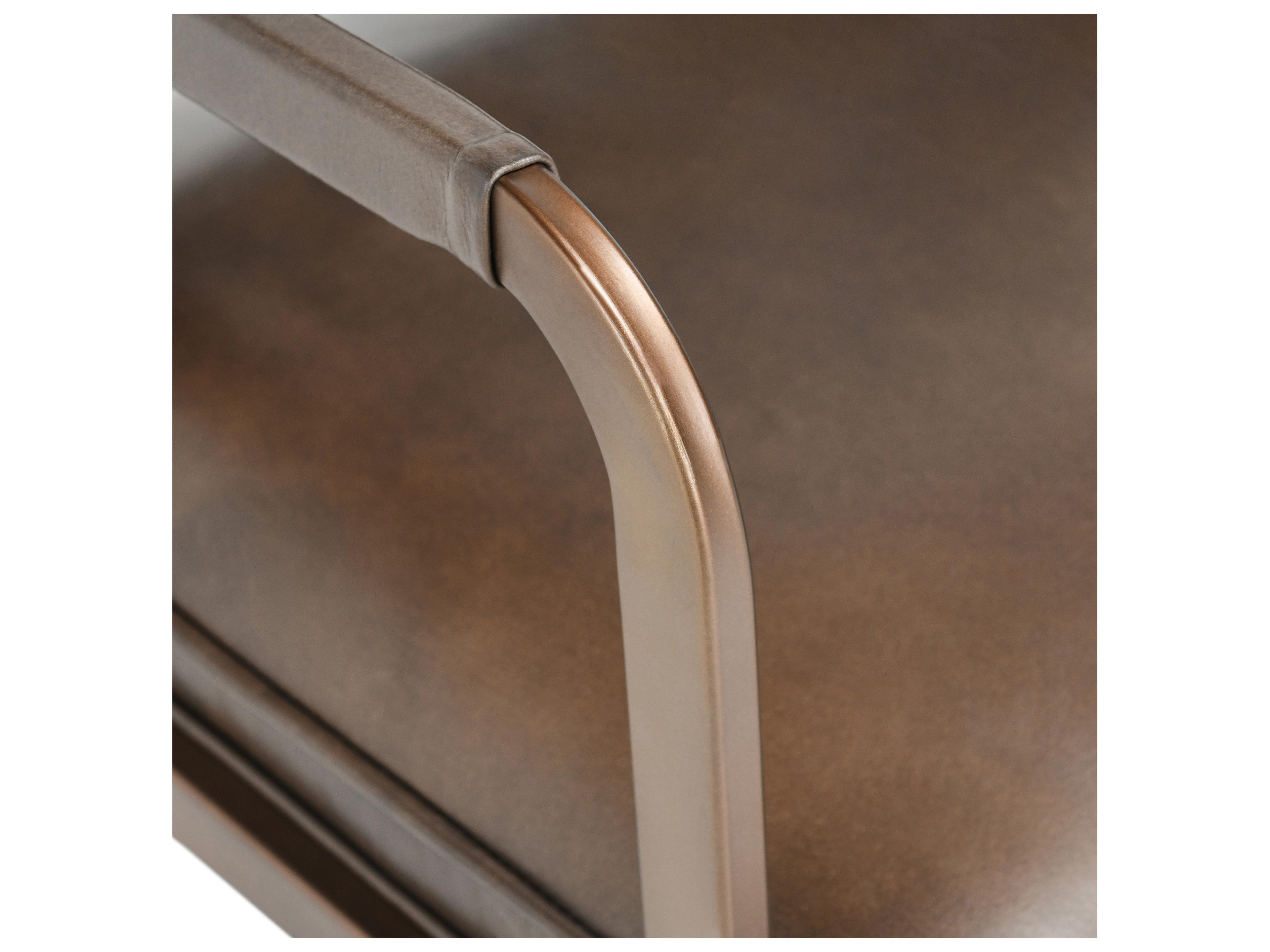 Classic Home Fonda Bronze Leather Arm Dining Chair