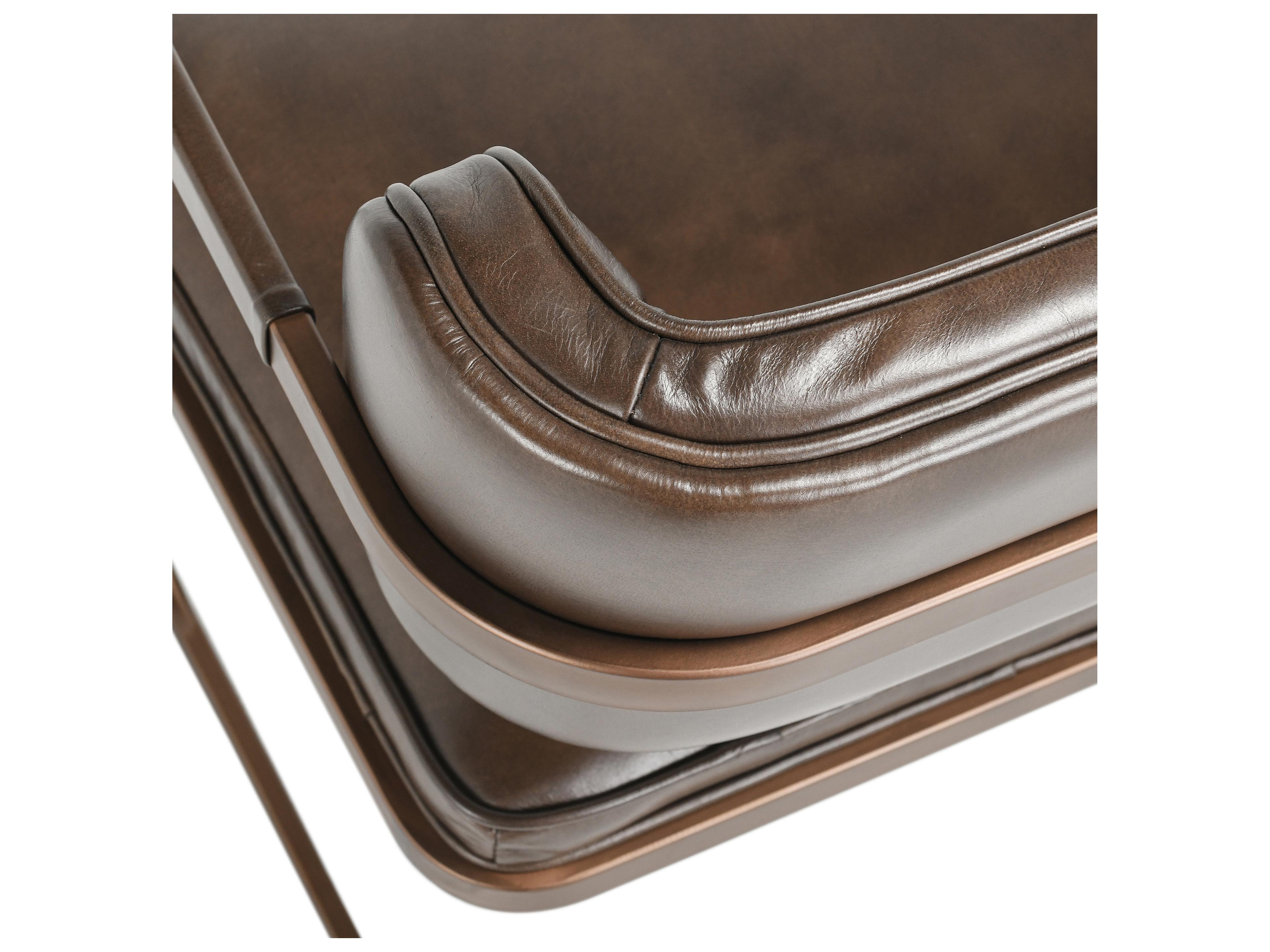 Classic Home Fonda Bronze Leather Arm Dining Chair