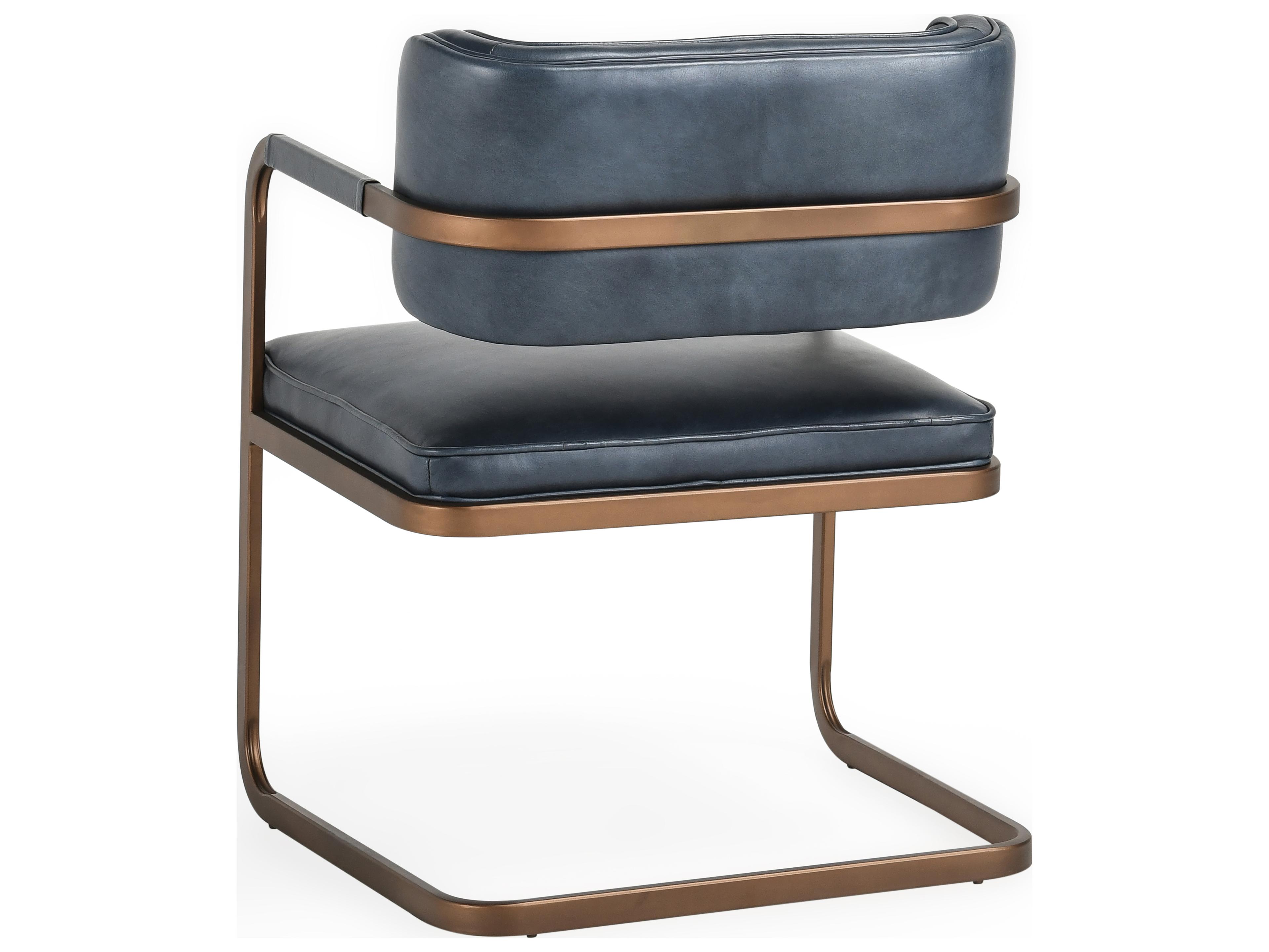 Classic Home Fonda Black Leather Arm Dining Chair