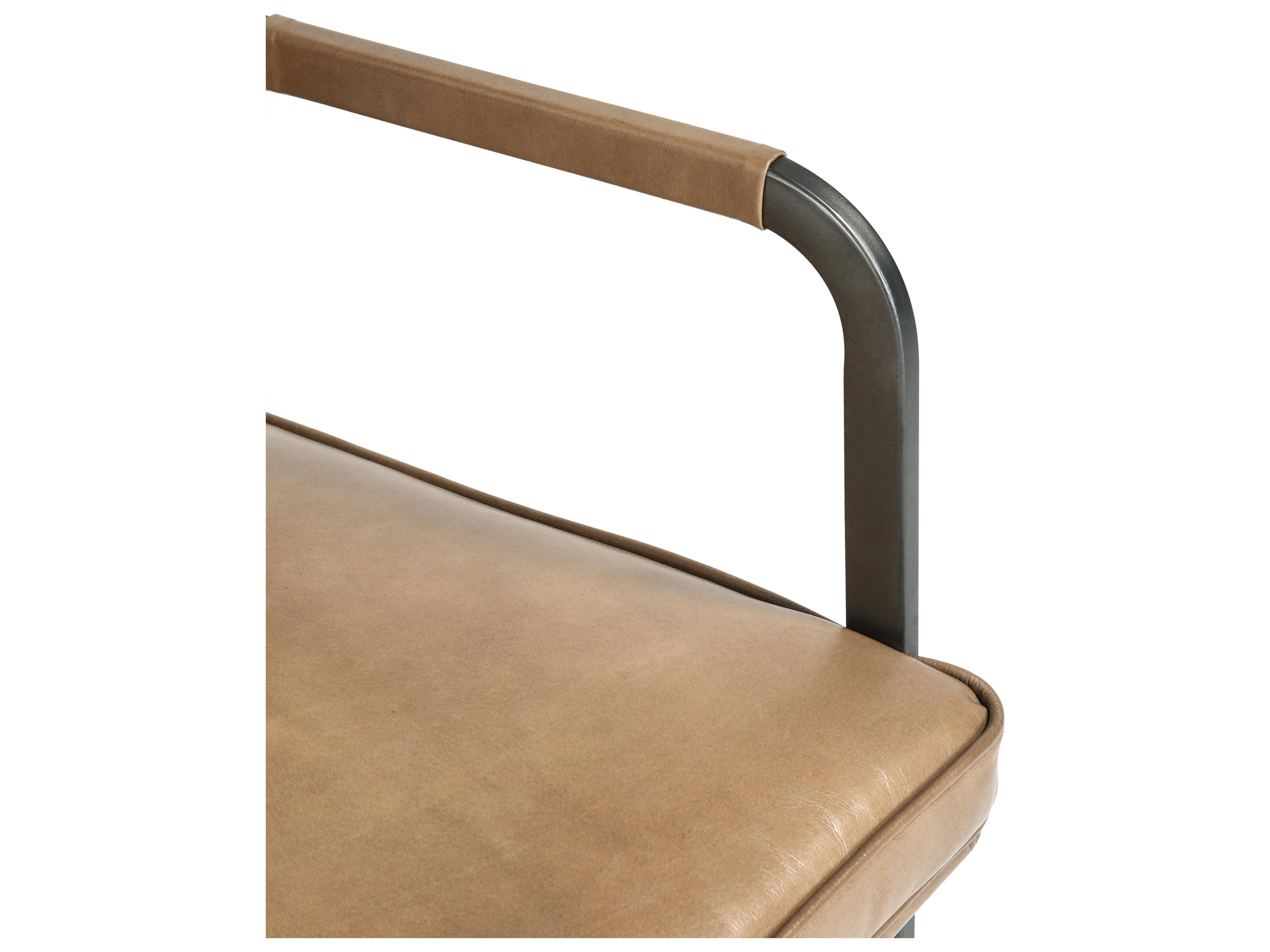 Classic Home Fonda Brown Leather Arm Dining Chair