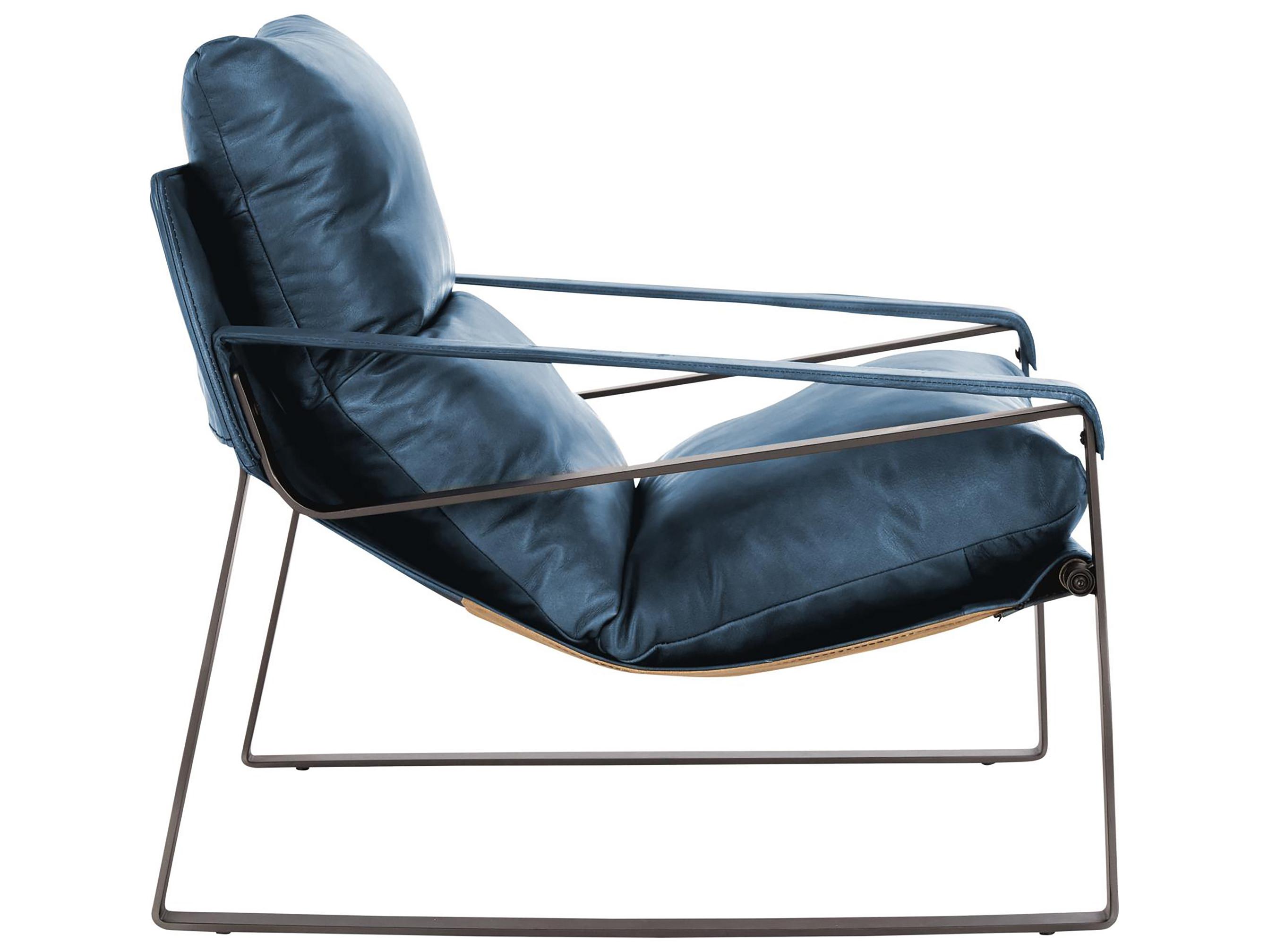 Classic Home Morgan Blue Leather Accent Chair