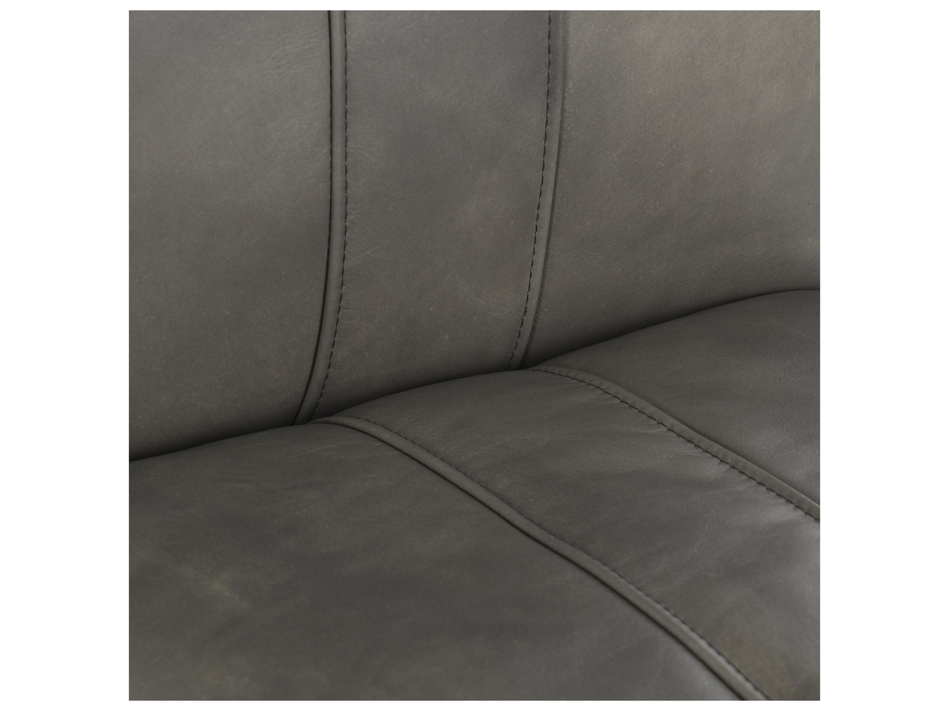 Classic Home Mayer Pewter Gray Leather Bar Stool