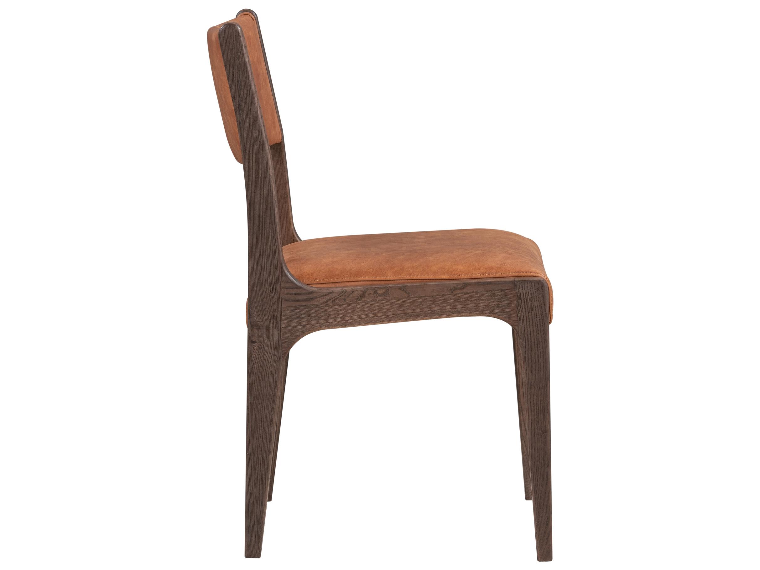 Classic Home Wayne Ash Wood Brown Leather Armless Dining Chair
