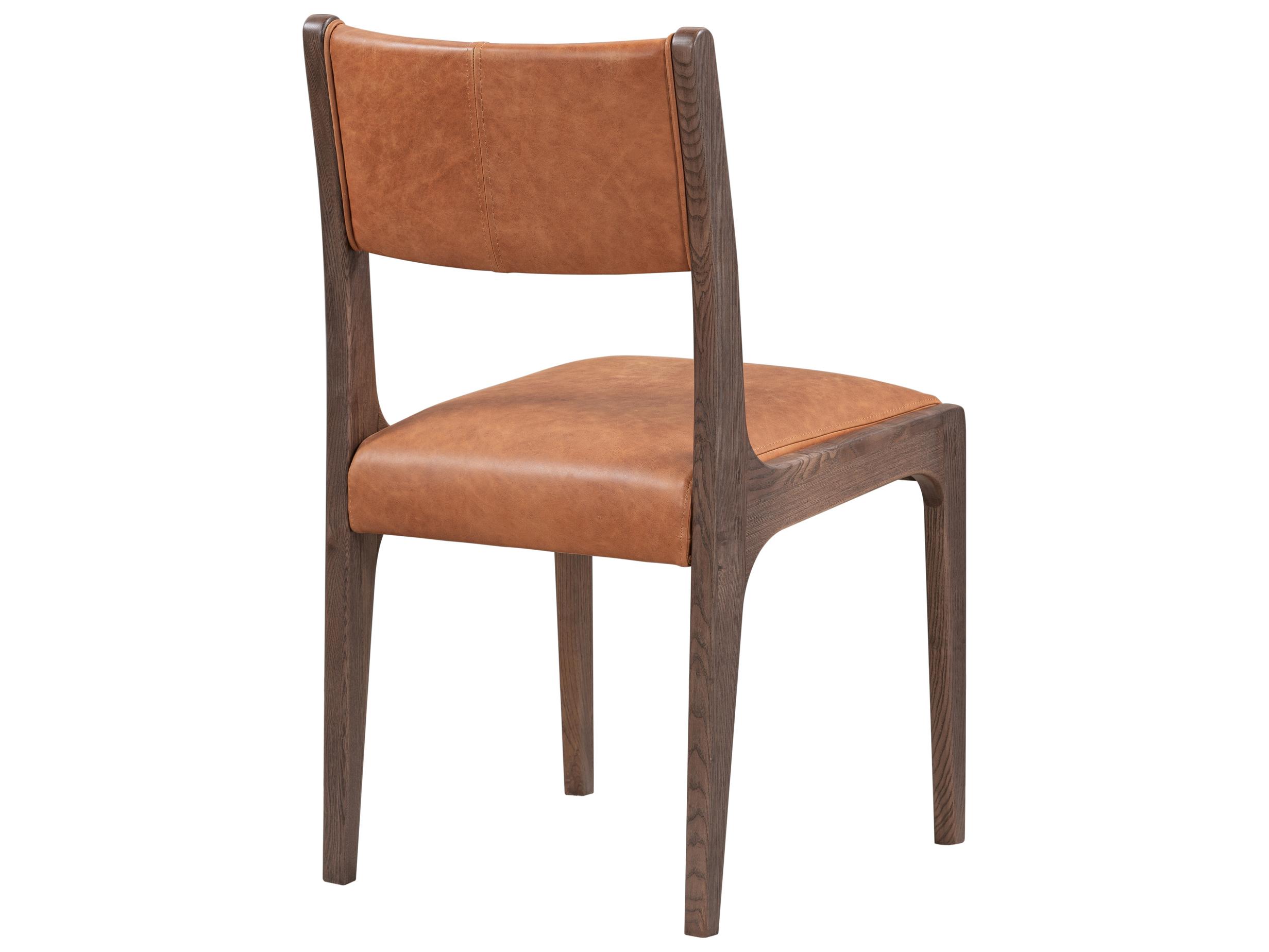 Classic Home Wayne Ash Wood Brown Leather Armless Dining Chair