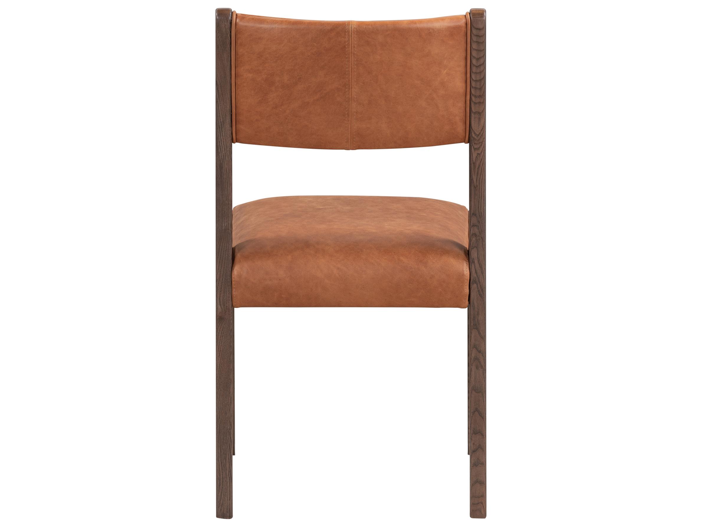 Classic Home Wayne Ash Wood Brown Leather Armless Dining Chair