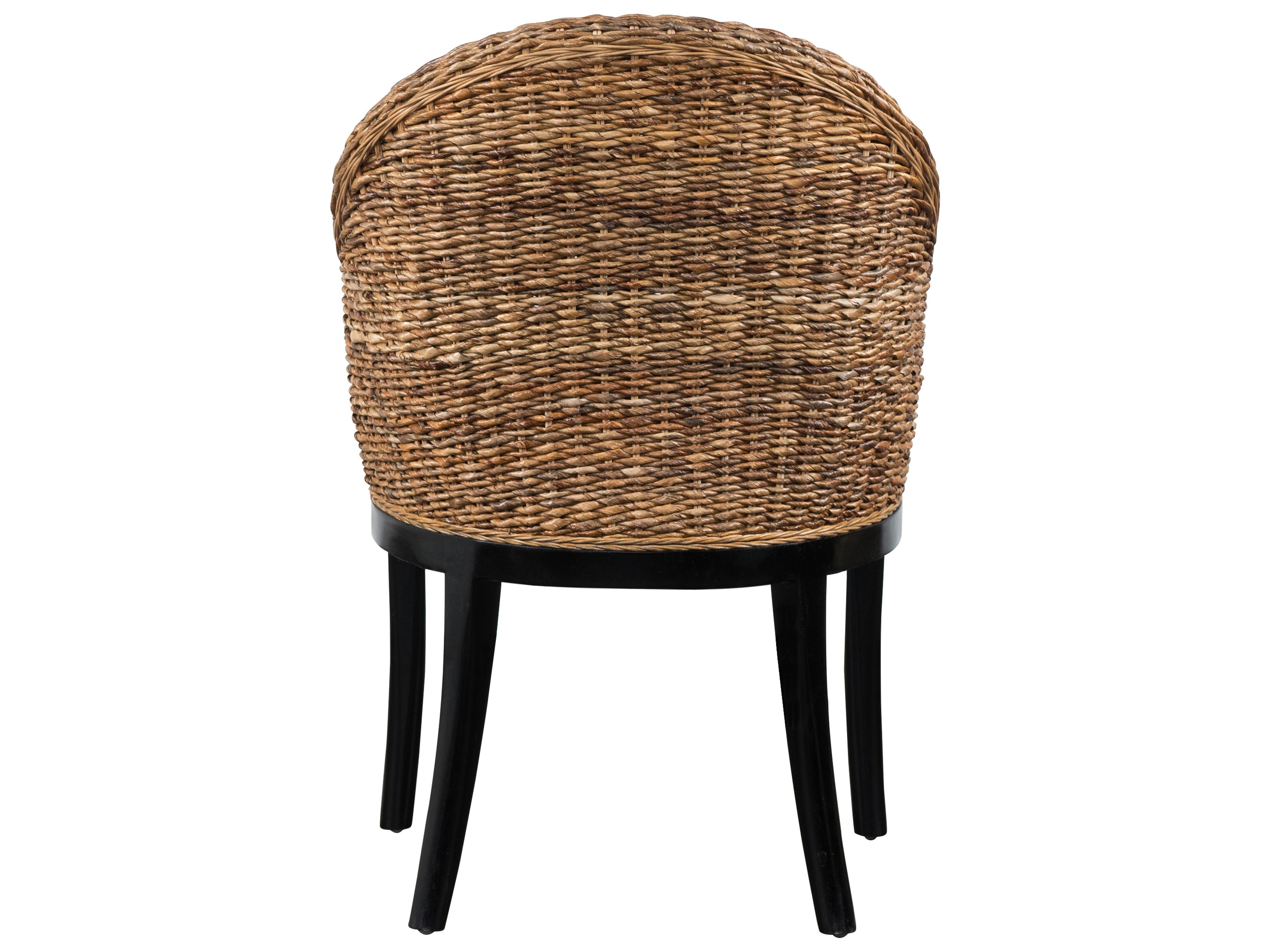 Classic Home Odisha Hardwood Black Upholstered Arm Dining Chair