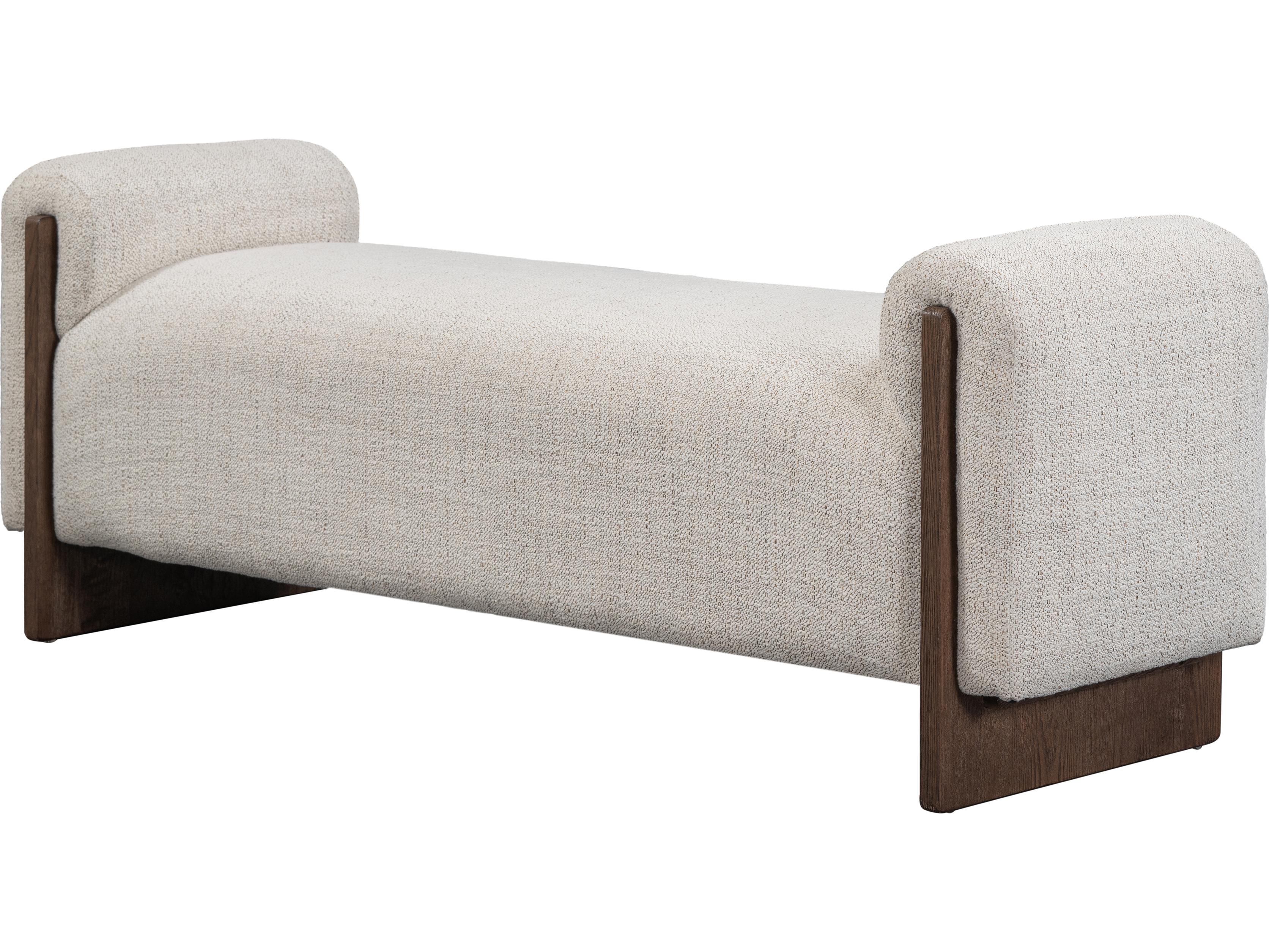 Classic Home Sierra Beige Brown Upholstered Accent Bench