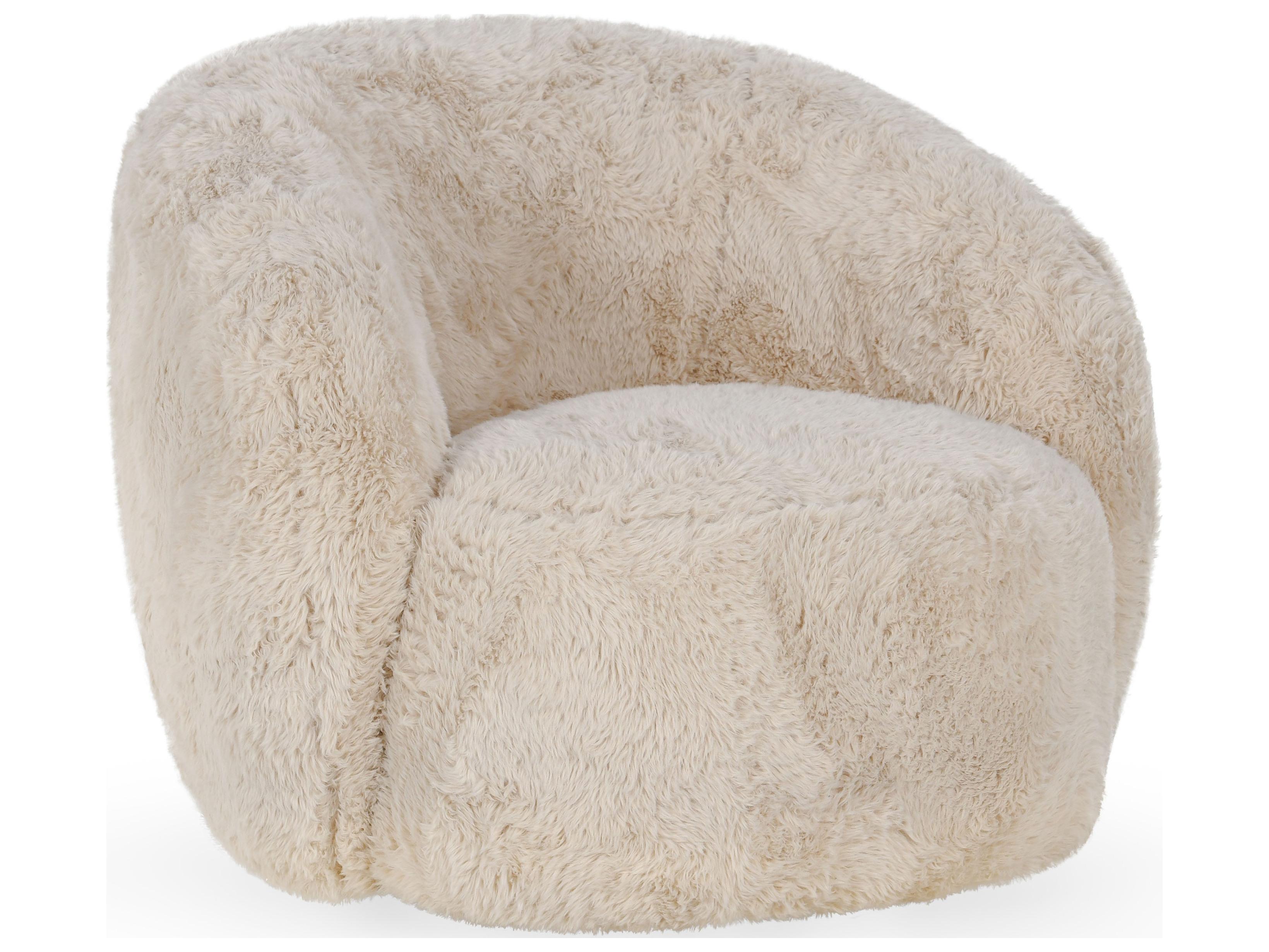 Classic Home Adley Cream Fur Accent Chair