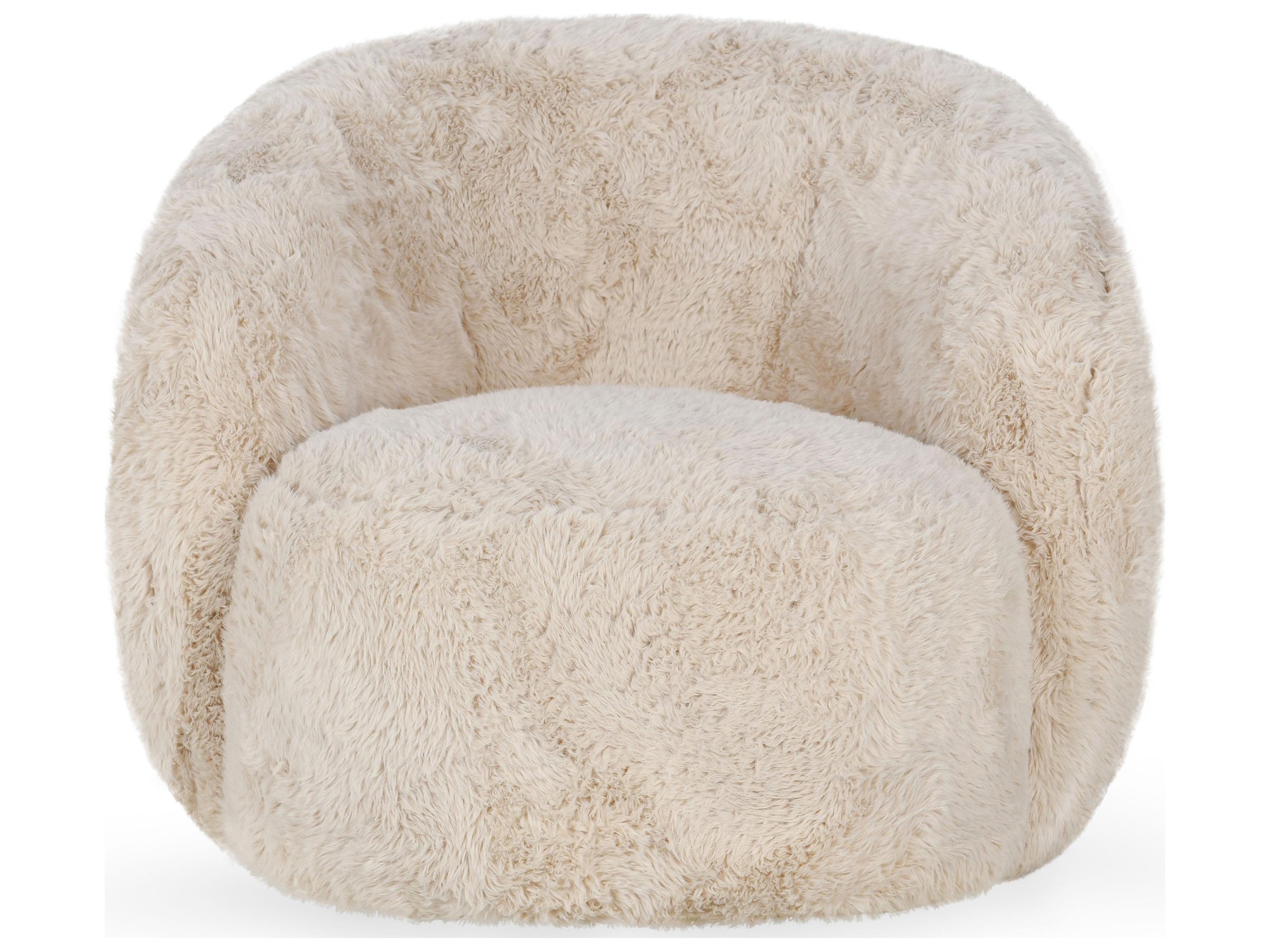 Classic Home Adley Cream Fur Accent Chair