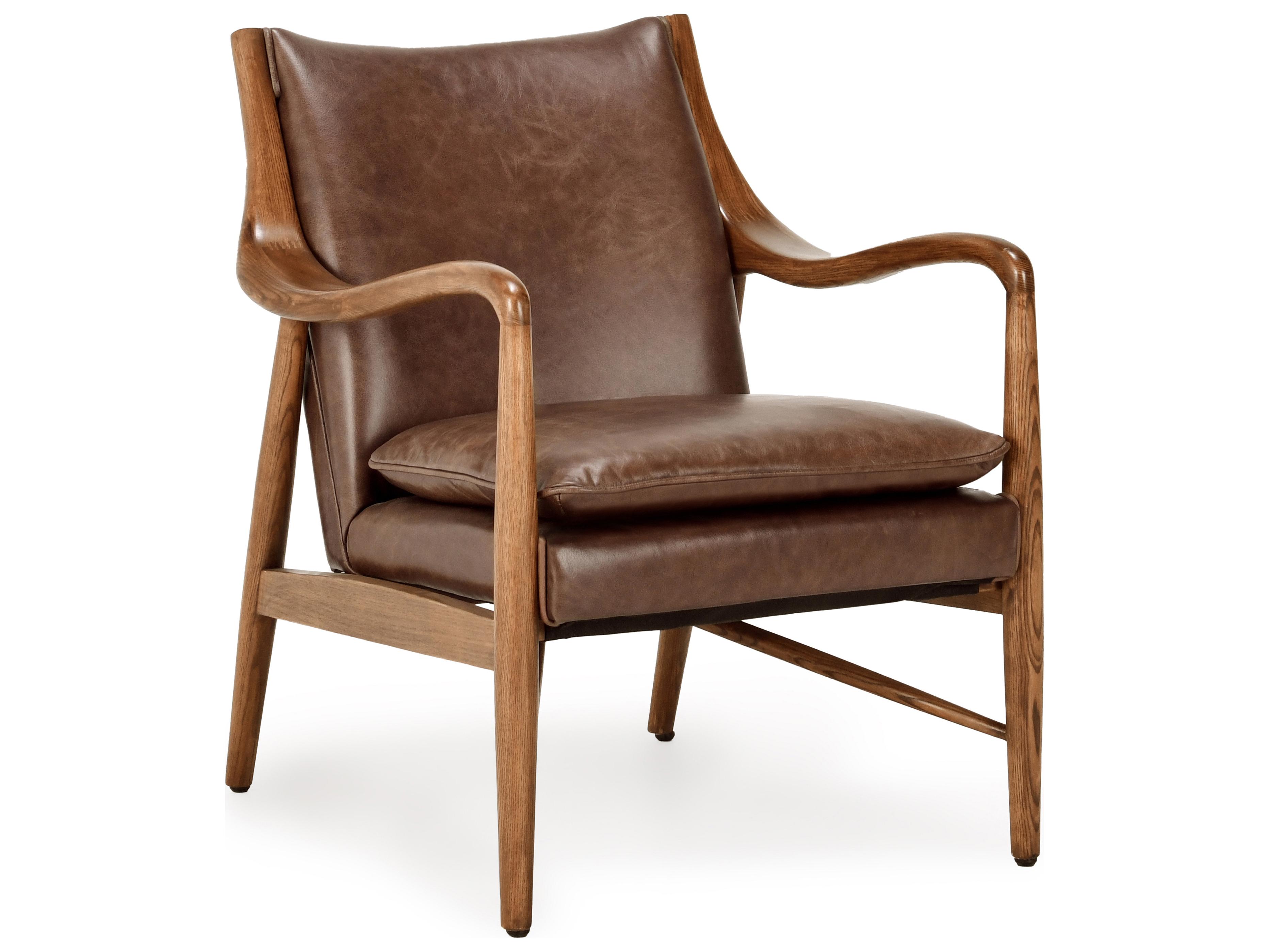 Classic Home Kiannah Brown Leather Accent Chair