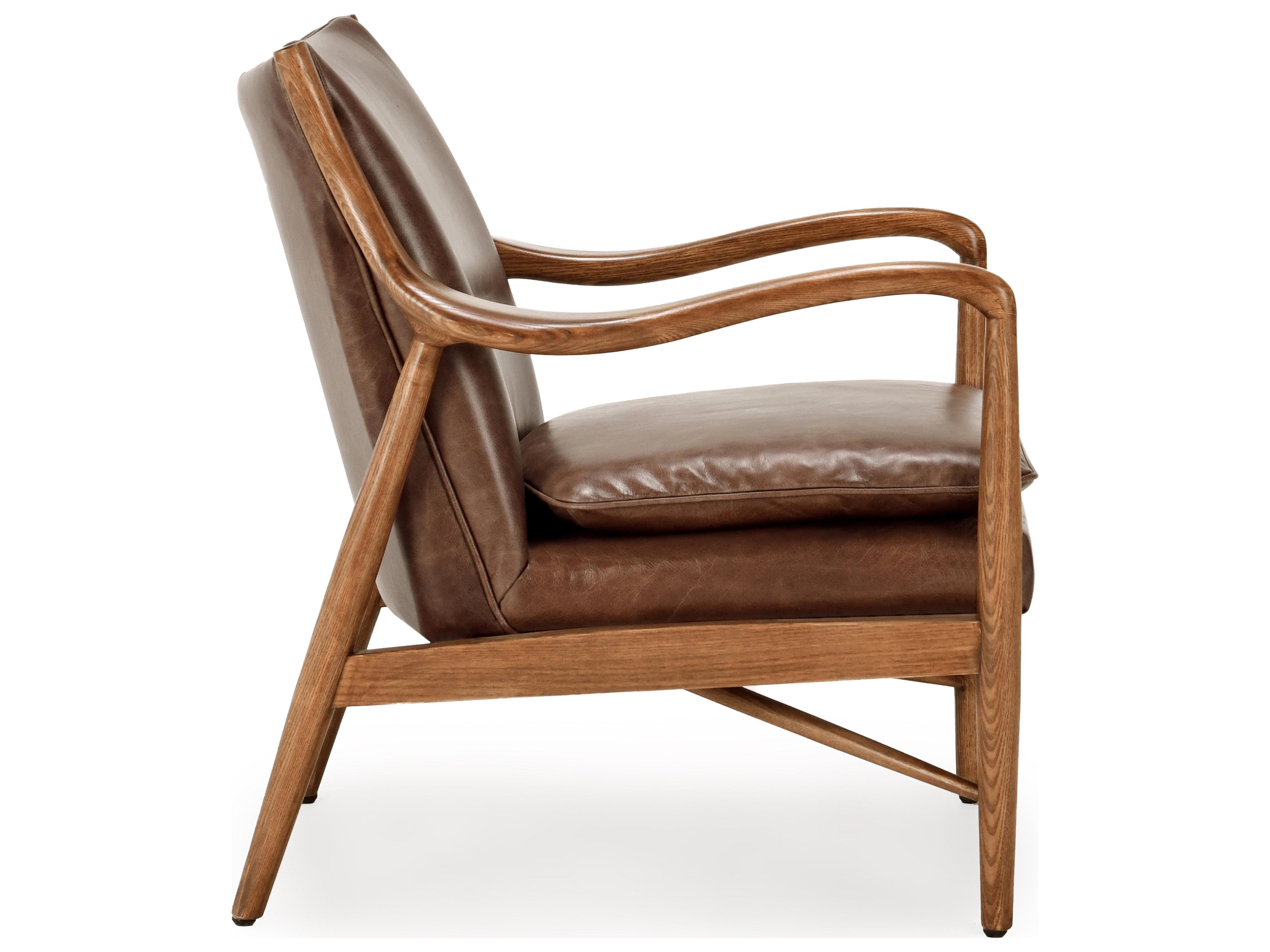 Classic Home Kiannah Brown Leather Accent Chair