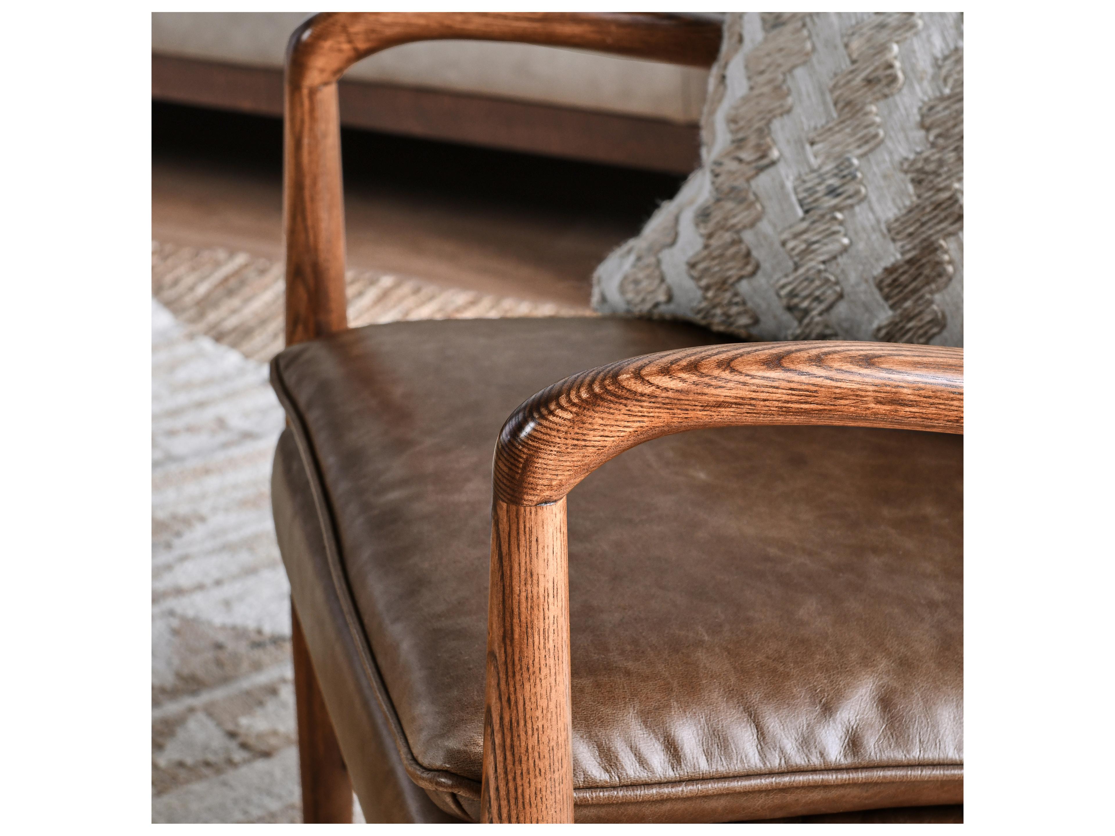 Classic Home Kiannah Brown Leather Accent Chair