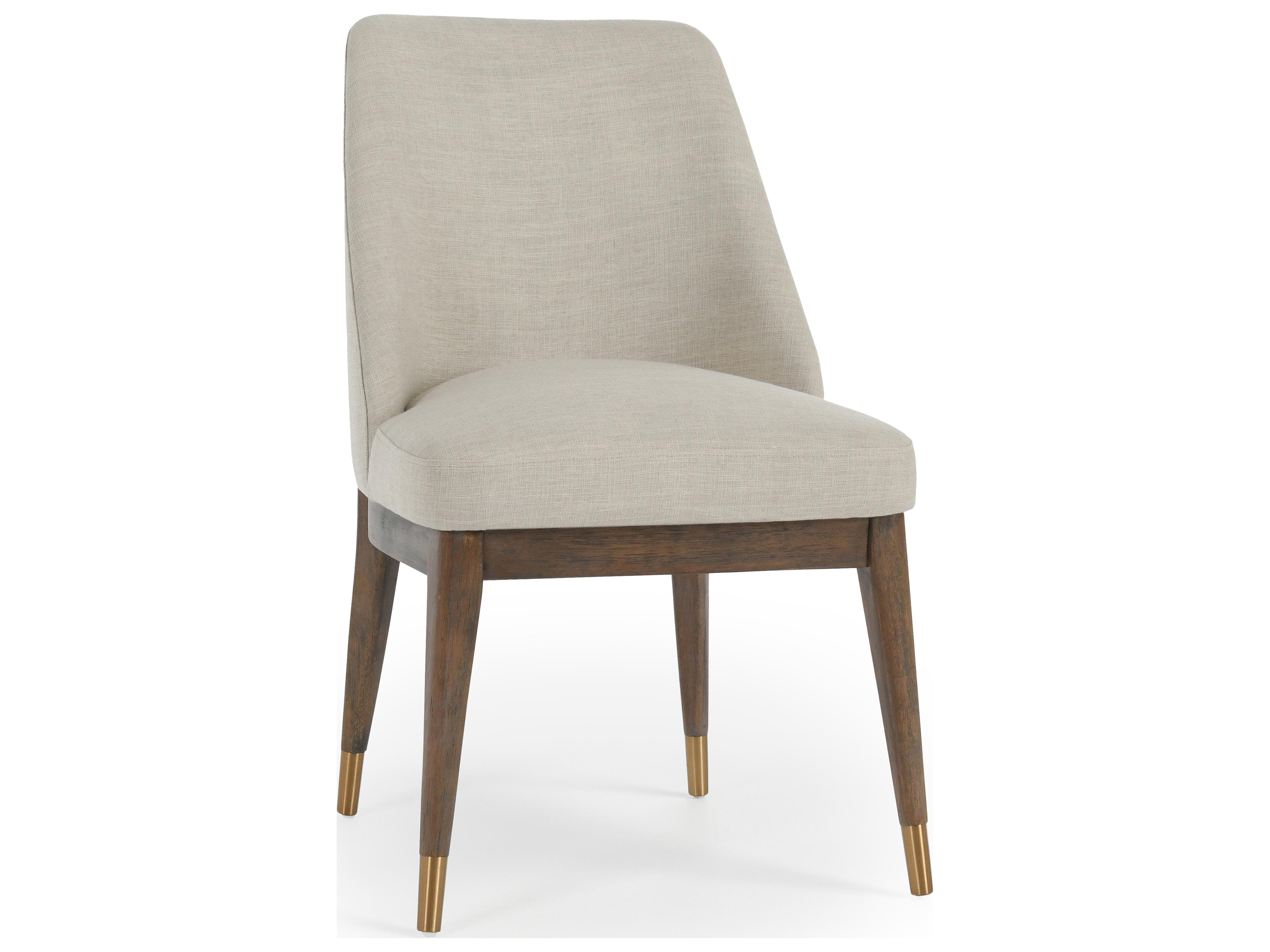 Classic Home Triss Rubberwood Beige Upholstered Armless Dining Chair