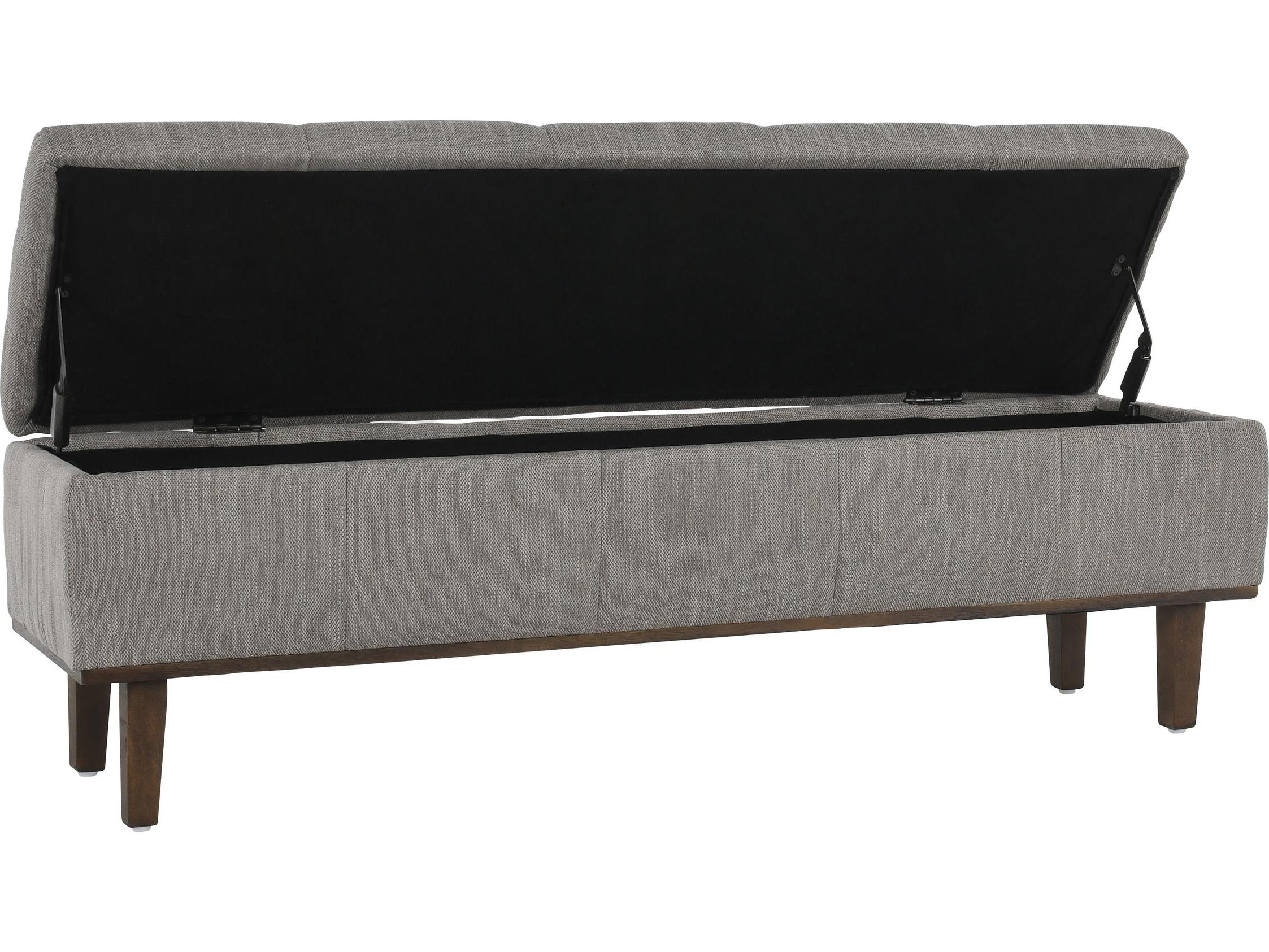 Classic Home Louise Gray Black Upholstered Accent Bench